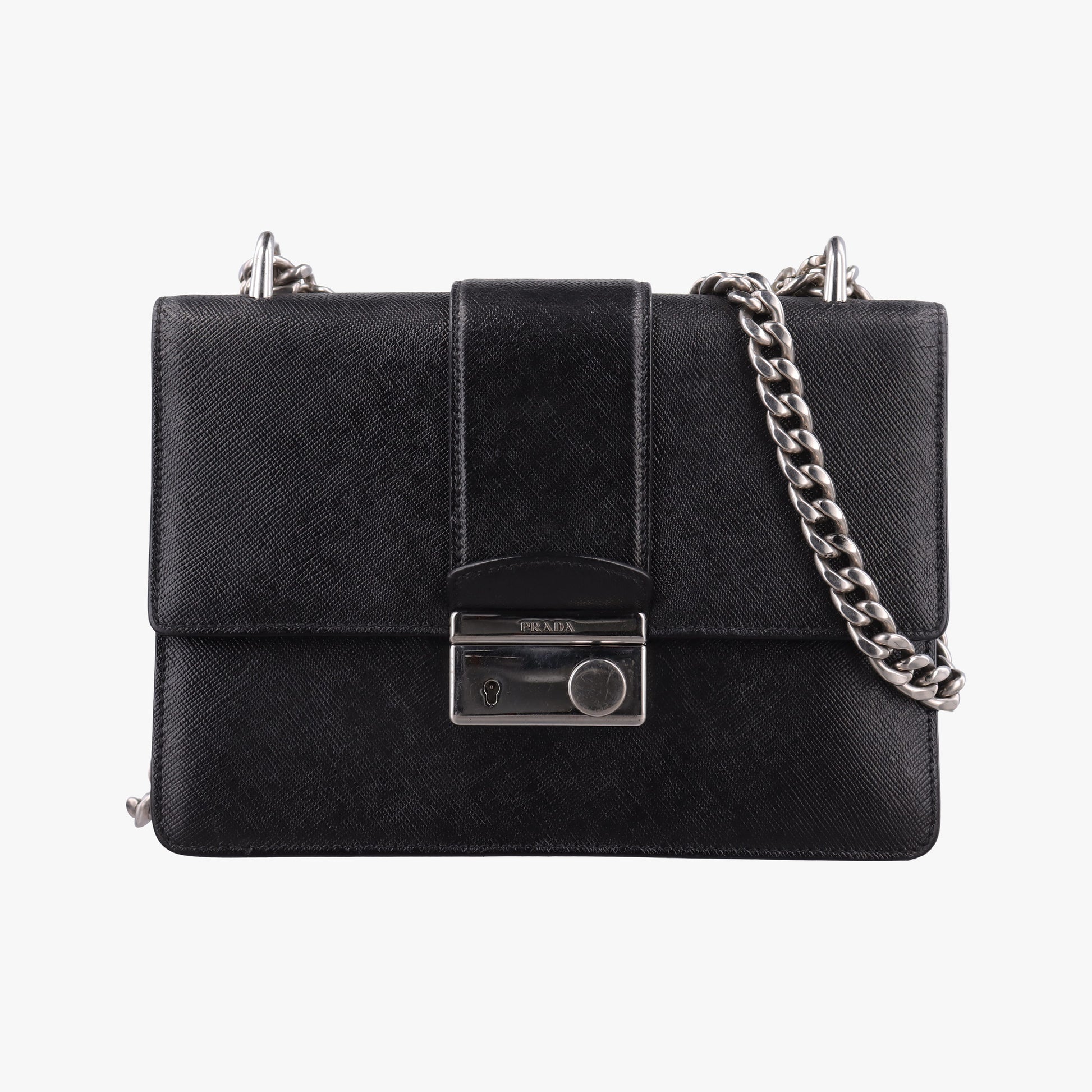 Sound Lock Black SAFFIANO Leather 1BD034 127サウンド ロック ブラック サフィアーノレザー 1BD034 127