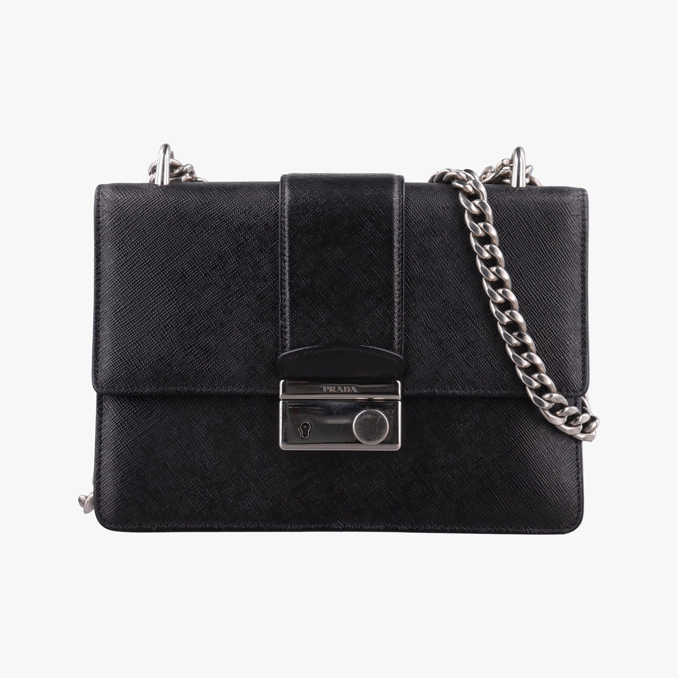 Sound Lock Black SAFFIANO Leather 1BD034 127サウンド ロック ブラック サフィアーノレザー 1BD034 127
