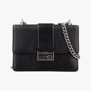 Sound Lock Black SAFFIANO Leather 1BD034 127サウンド ロック ブラック サフィアーノレザー 1BD034 127