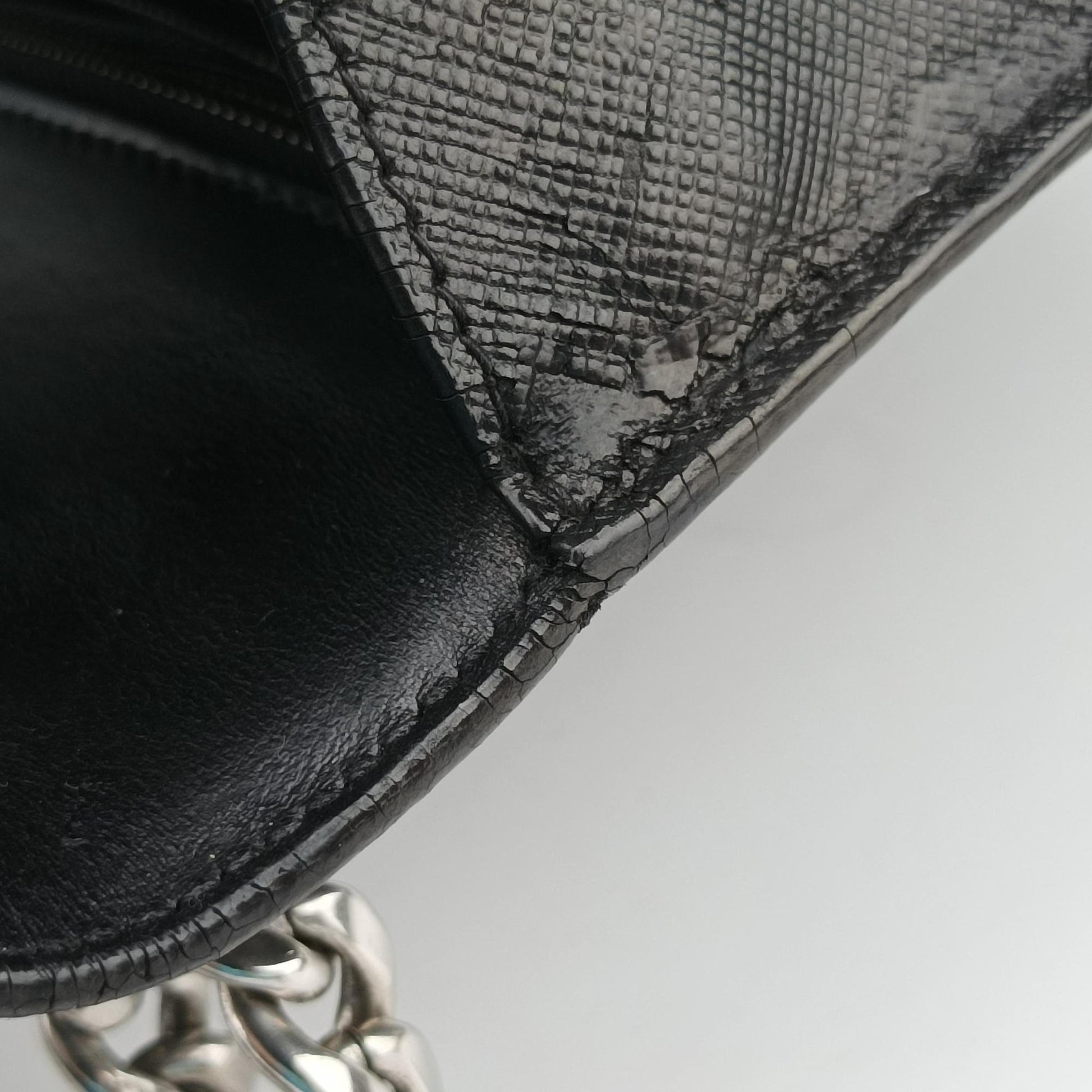 Sound Lock Black SAFFIANO Leather 1BD034 127サウンド ロック ブラック サフィアーノレザー 1BD034 127