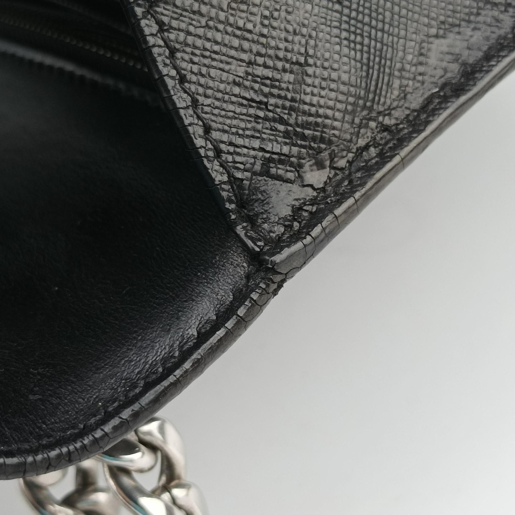 Sound Lock Black SAFFIANO Leather 1BD034 127サウンド ロック ブラック サフィアーノレザー 1BD034 127