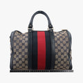 Sherry Line Navy×red×beige canvas×leather 247205 C010717921シェリーライン ネイビー×レッド×ベージュ キャンバス×レザー 247205 C010717921