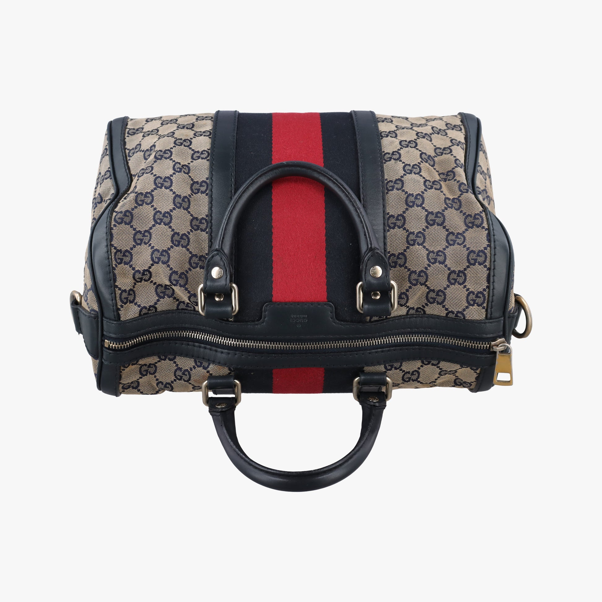 Sherry Line Navy×red×beige canvas×leather 247205 C010717921シェリーライン ネイビー×レッド×ベージュ キャンバス×レザー 247205 C010717921