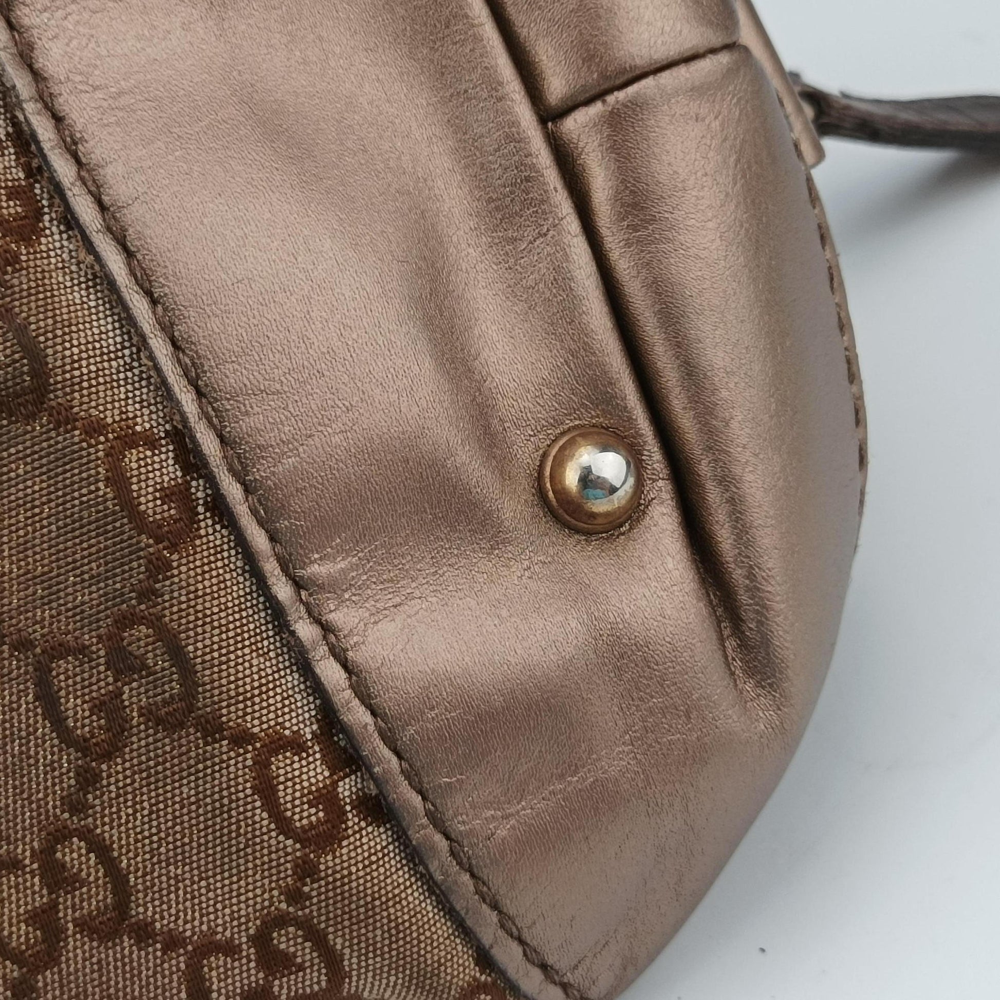 Heart Bit charm Golden×Brown canvas×leather 269955 C010146790ハートビット チャーム ゴールド×ブラウン キャンバス×レザー 269955 C010146790