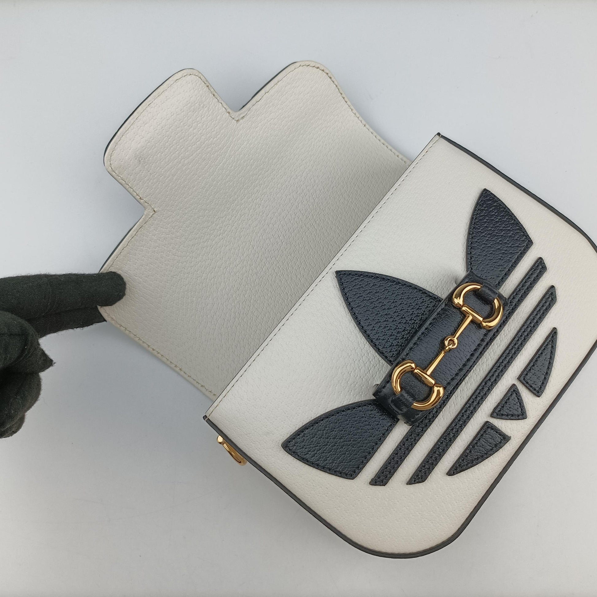 Adidas collaboration Horsebit 1955 White×Black Leather 658574 B038168423アディダスコラボ　ホースビット1955 ホワイト×ブラック レザー 658574 B038168423
