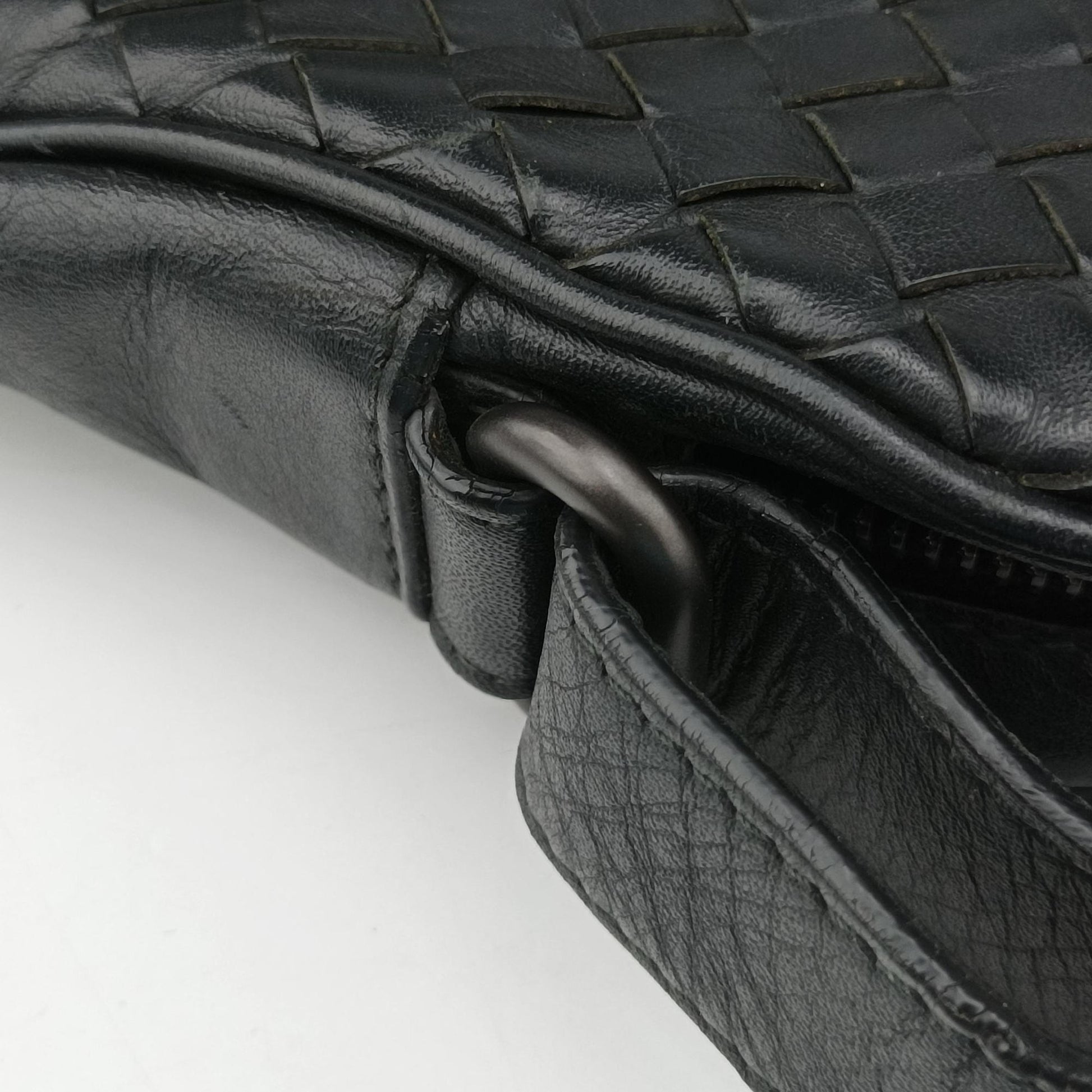 Intrecciato Black lambskin B07184451Dイントレチャート ブラック ラムスキン B07184451D