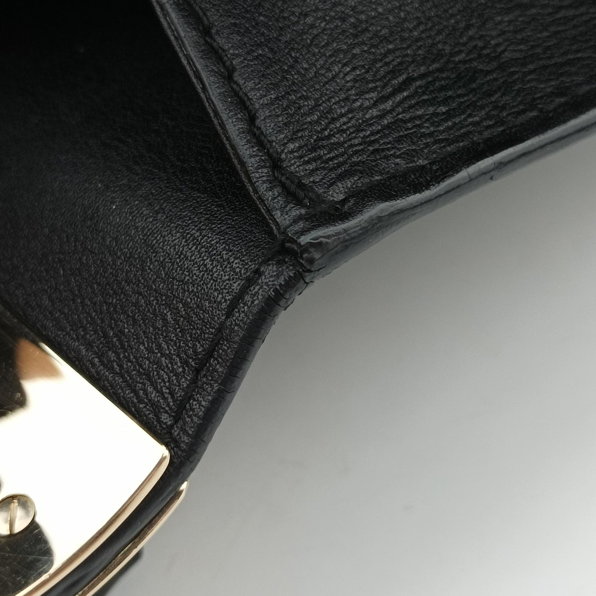 Interlocking 1973 Flap Black Leather 277522 E010257779インターロッキング 1973 フラップ ブラック レザー 277522 E010257779