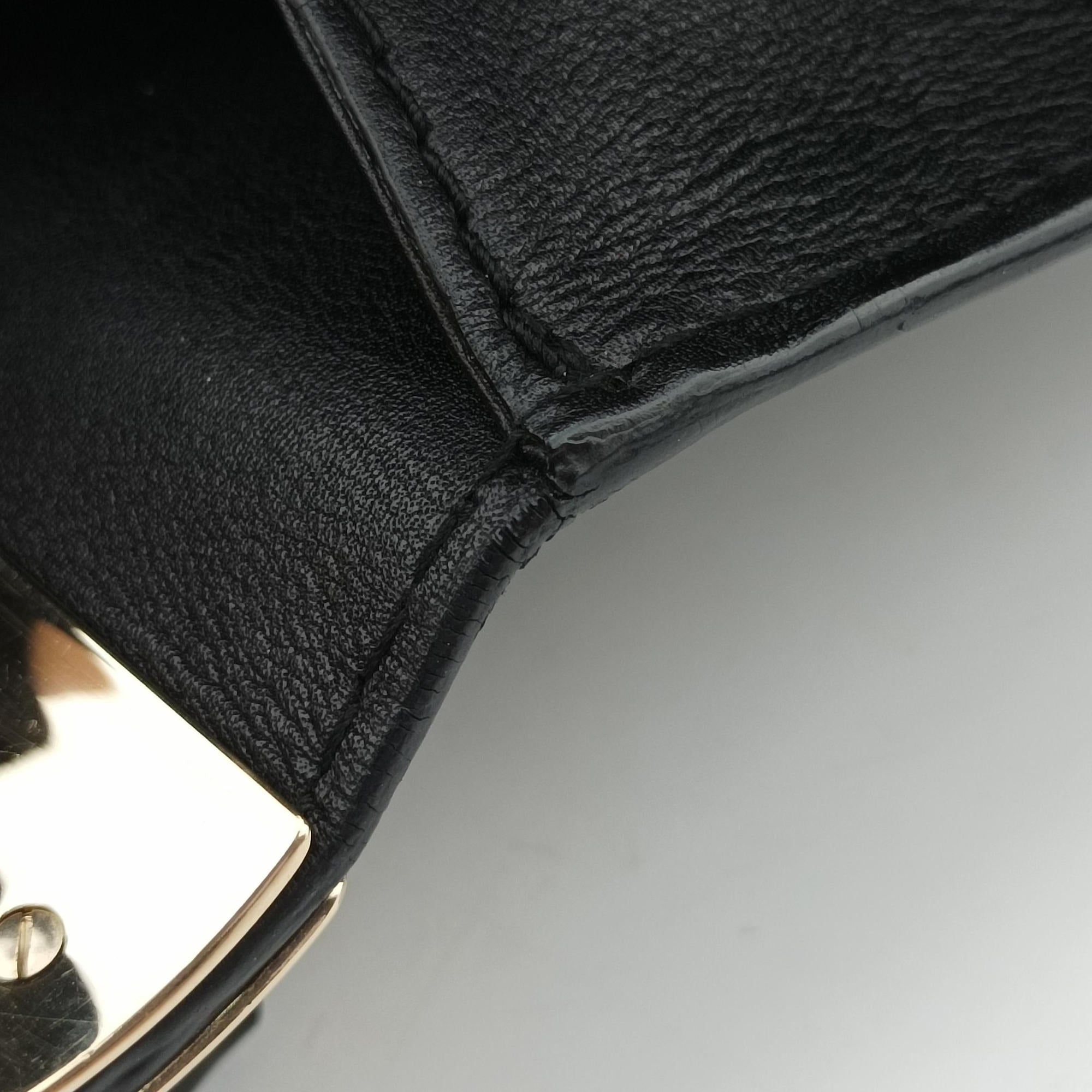 Interlocking 1973 Flap Black Leather 277522 E010257779インターロッキング 1973 フラップ ブラック レザー 277522 E010257779