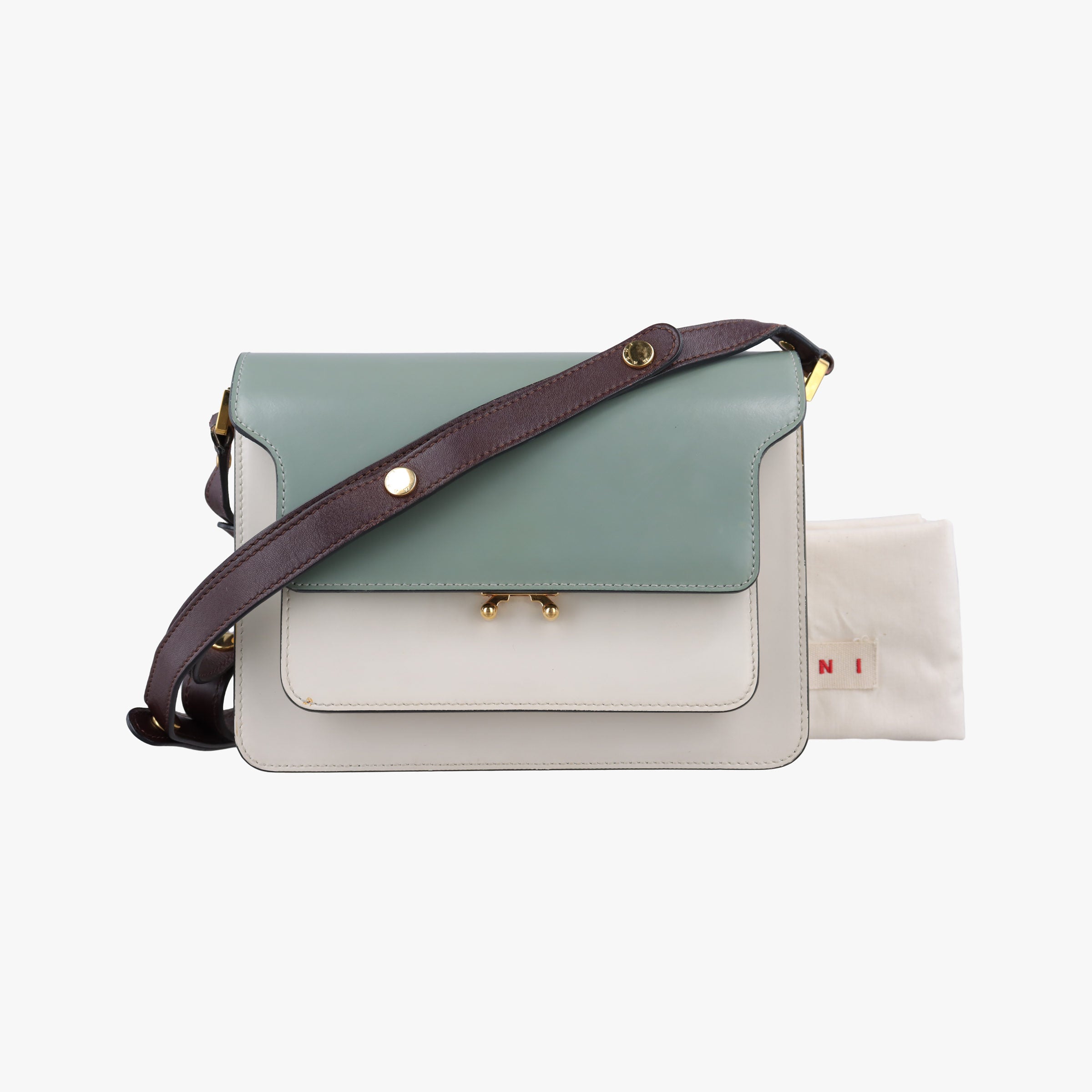 TRUNK White × Green Leather トランク ホワイト × グリーン レザー 