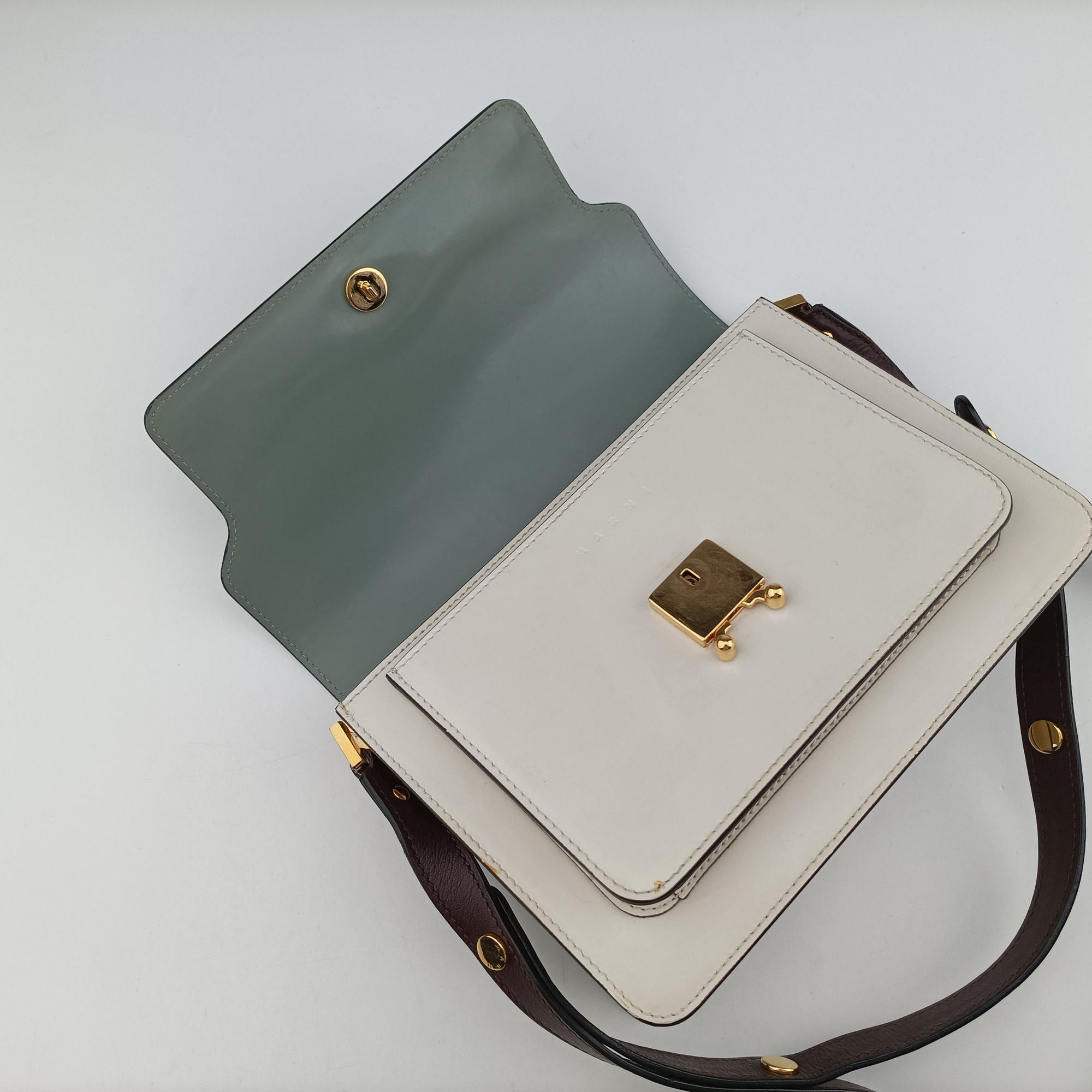 TRUNK White × Green Leather トランク ホワイト × グリーン レザー 