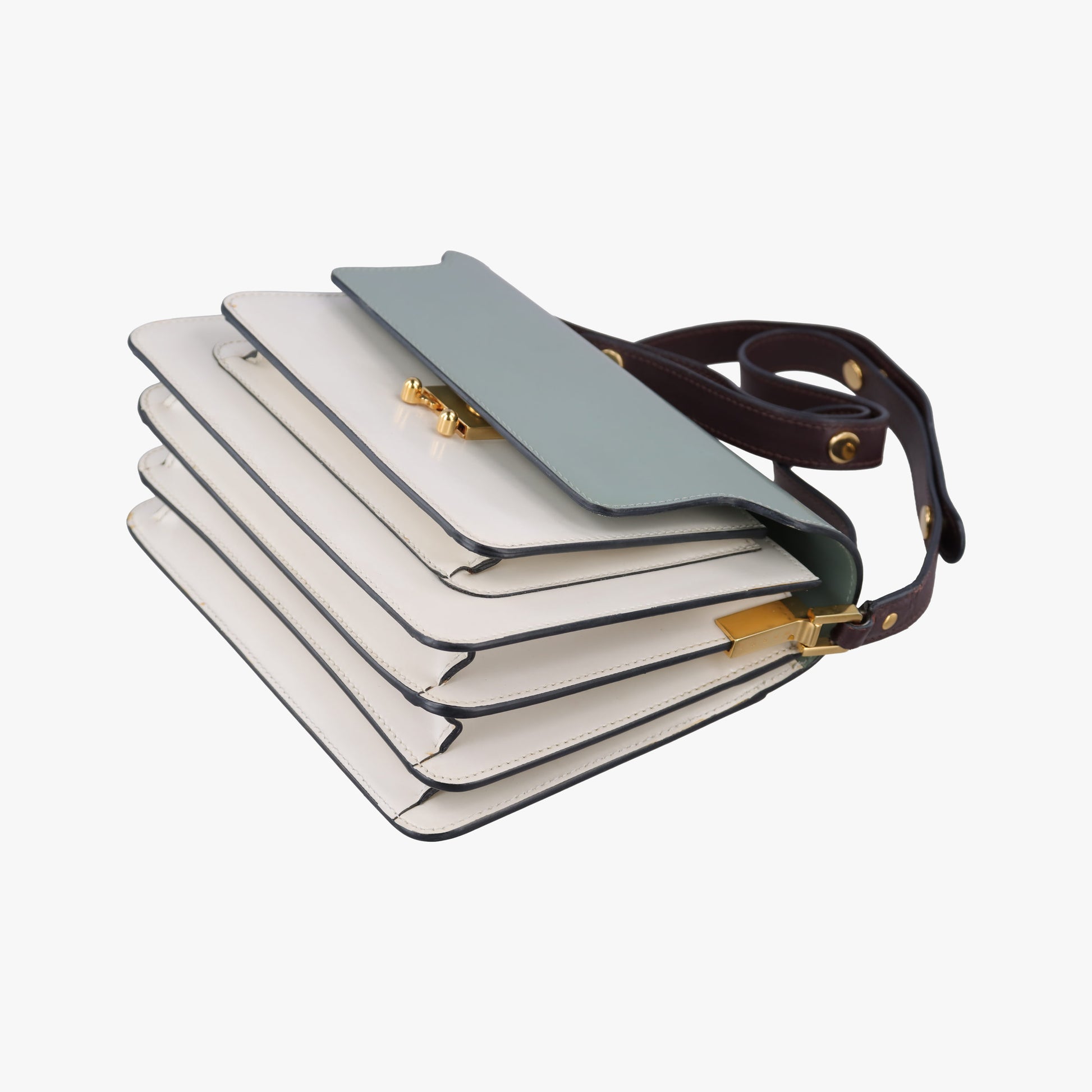 TRUNK White × Green Leather トランク ホワイト × グリーン レザー 