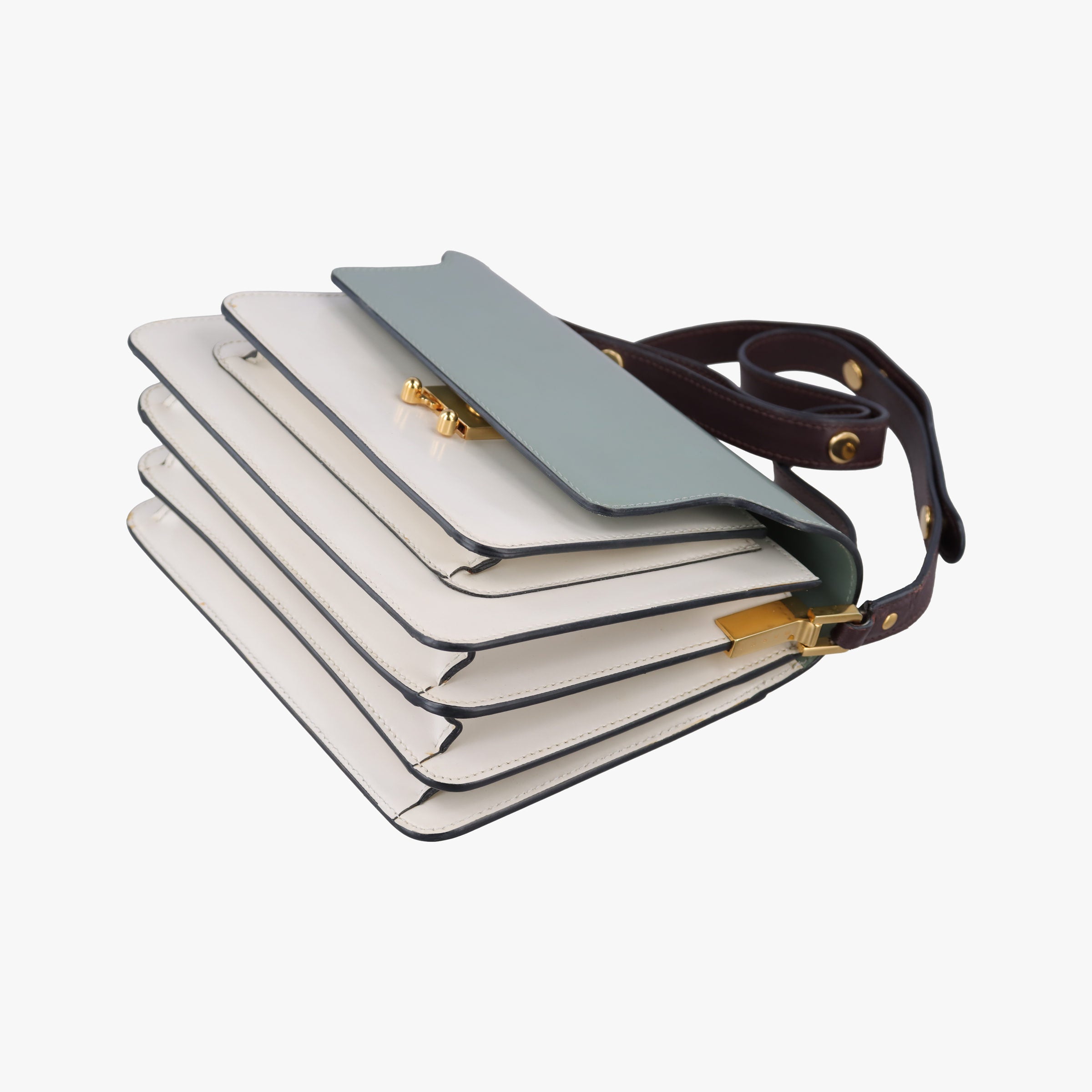 TRUNK White × Green Leather トランク ホワイト × グリーン レザー 