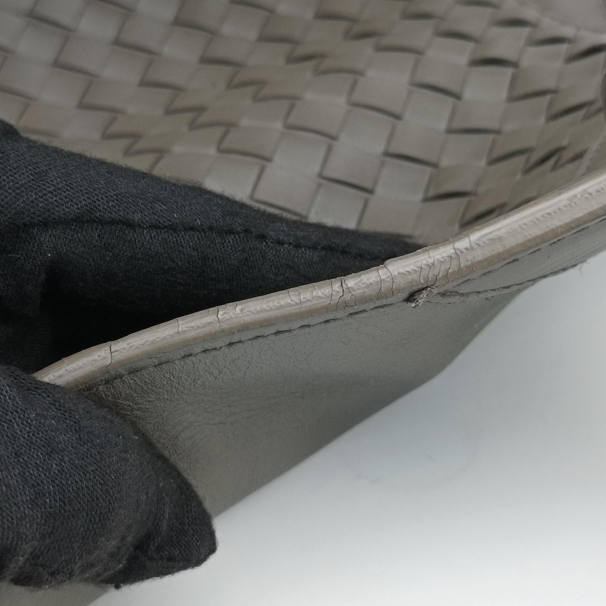 Intrecciato Grey lambskin B02753975Rイントレチャート グレー ラムスキン B02753975R