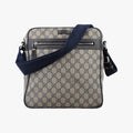 GG Imprime Messenger Beige × Navy PVC coated canvas×leather 201448 E9879957GGインプリメ メッセンジャー ベージュ×ネイビー PVCコーティングキャンバス×レザー 201448 E9879957