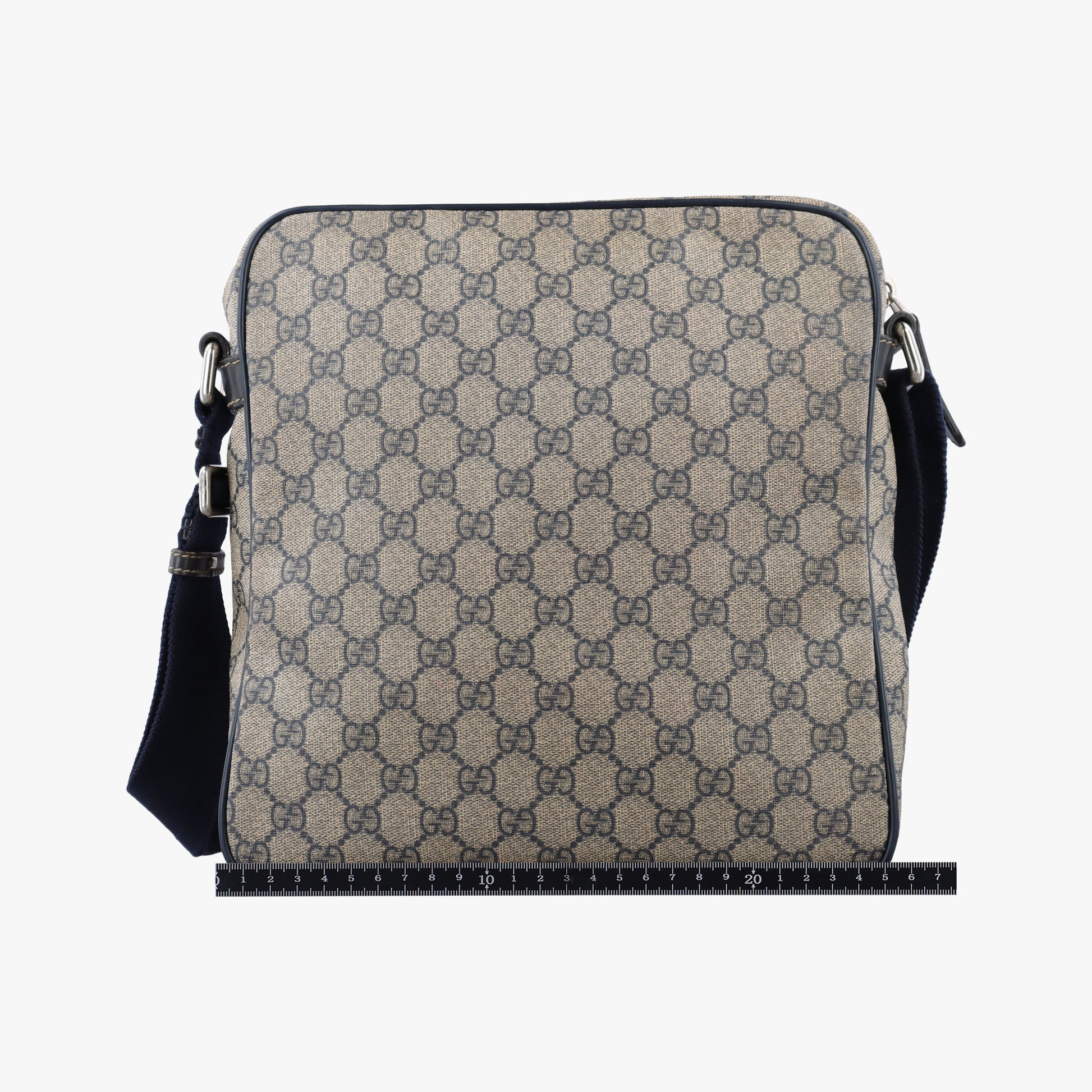 GG Imprime Messenger Beige × Navy PVC coated canvas×leather 201448 E9879957GGインプリメ メッセンジャー ベージュ×ネイビー PVCコーティングキャンバス×レザー 201448 E9879957