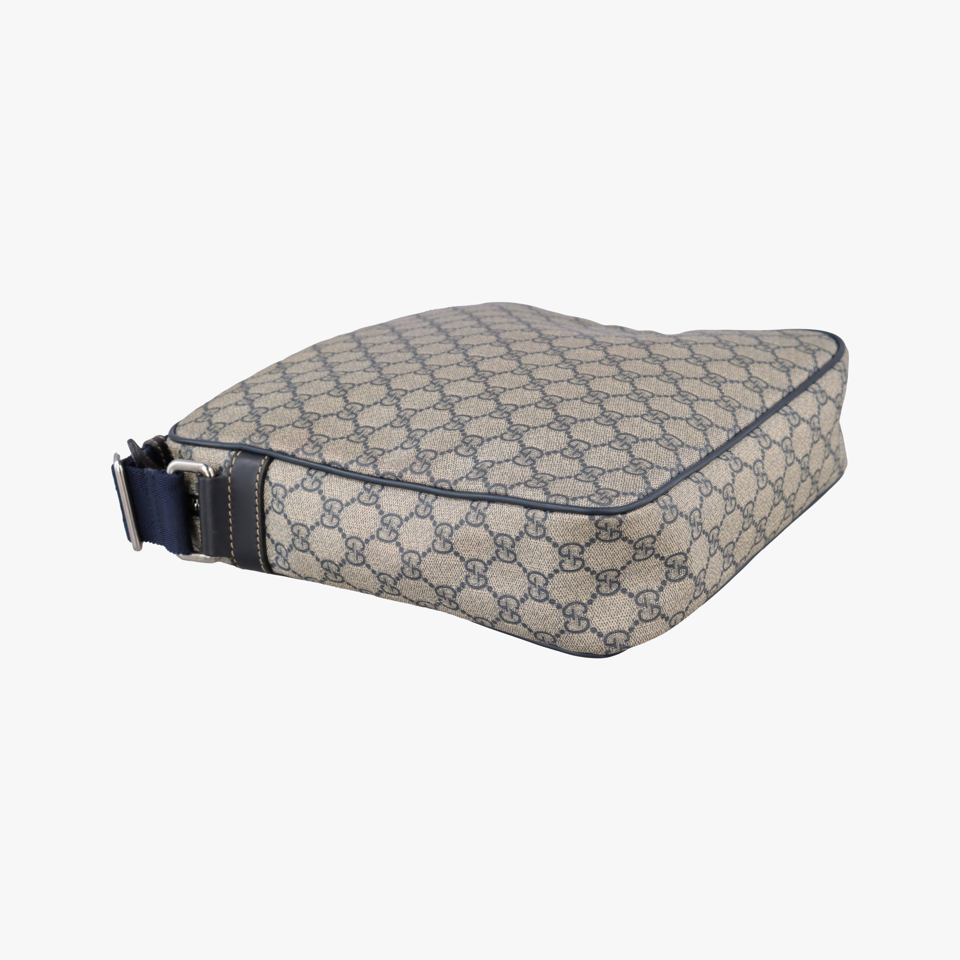 GG Imprime Messenger Beige × Navy PVC coated canvas×leather 201448 E9879957GGインプリメ メッセンジャー ベージュ×ネイビー PVCコーティングキャンバス×レザー 201448 E9879957