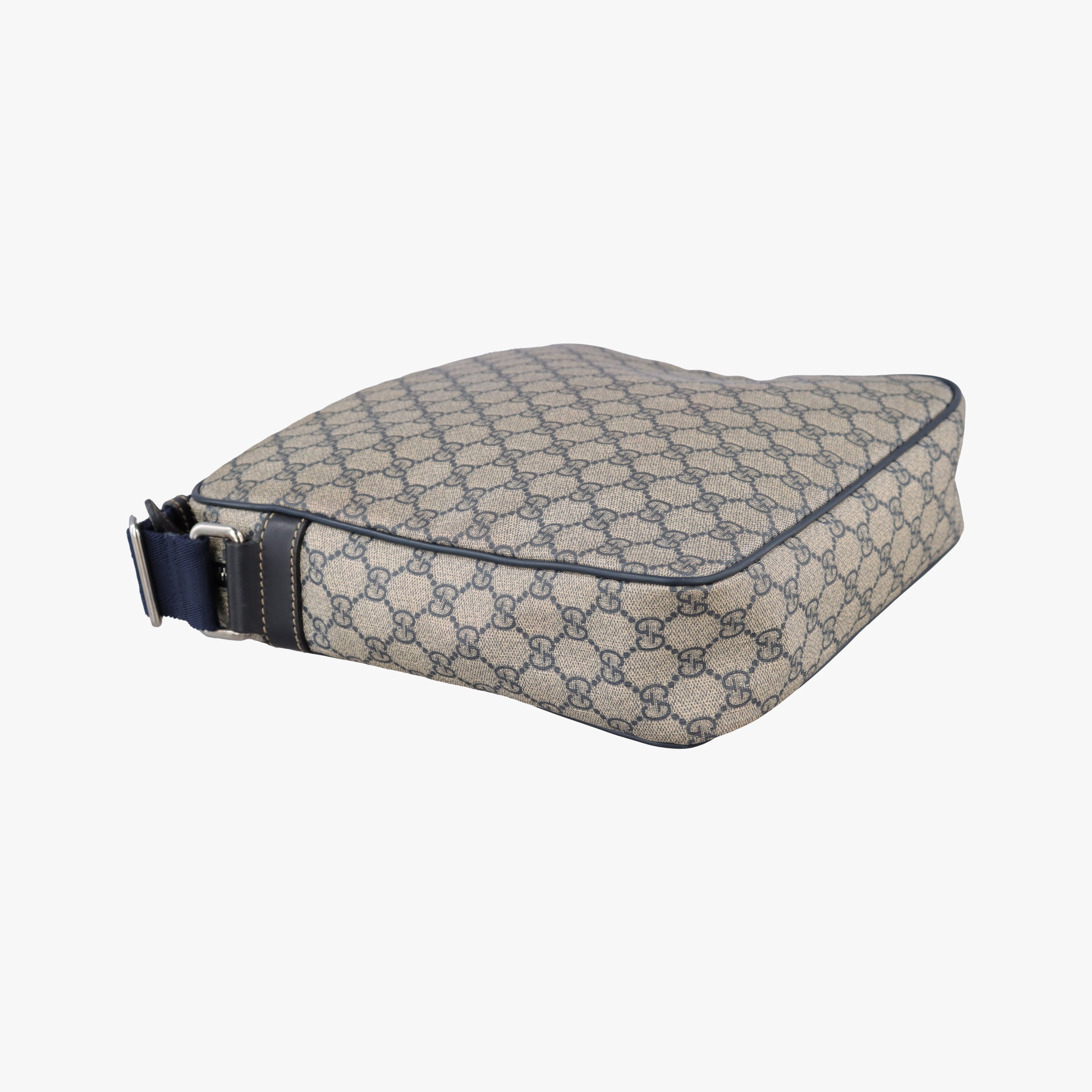 GG Imprime Messenger Beige × Navy PVC coated canvas×leather 201448 E9879957GGインプリメ メッセンジャー ベージュ×ネイビー PVCコーティングキャンバス×レザー 201448 E9879957