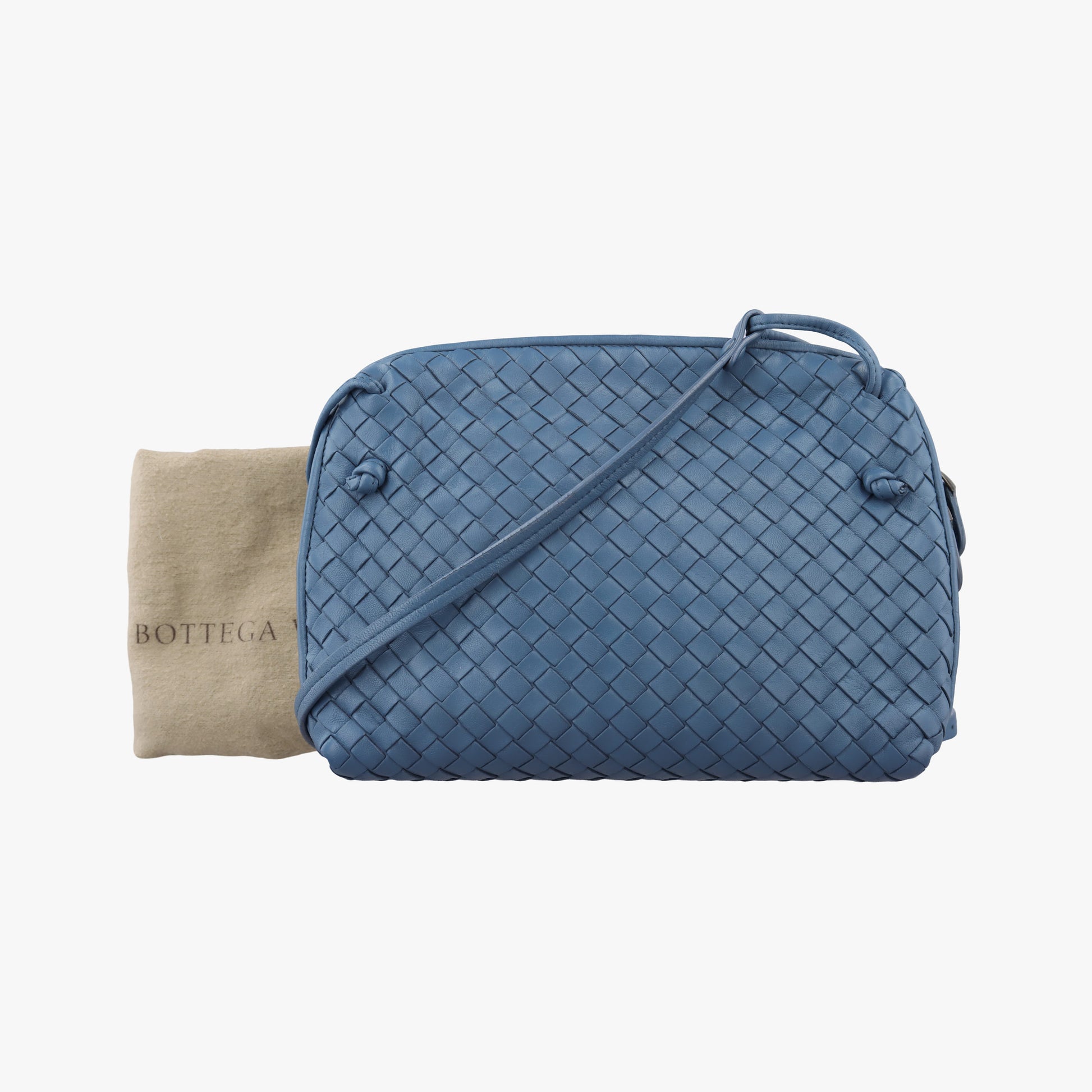 NODINI Intrecciato Blue lambskin B01514424Dノディーニ イントレチャート ブルー ラムスキン B01514424D
