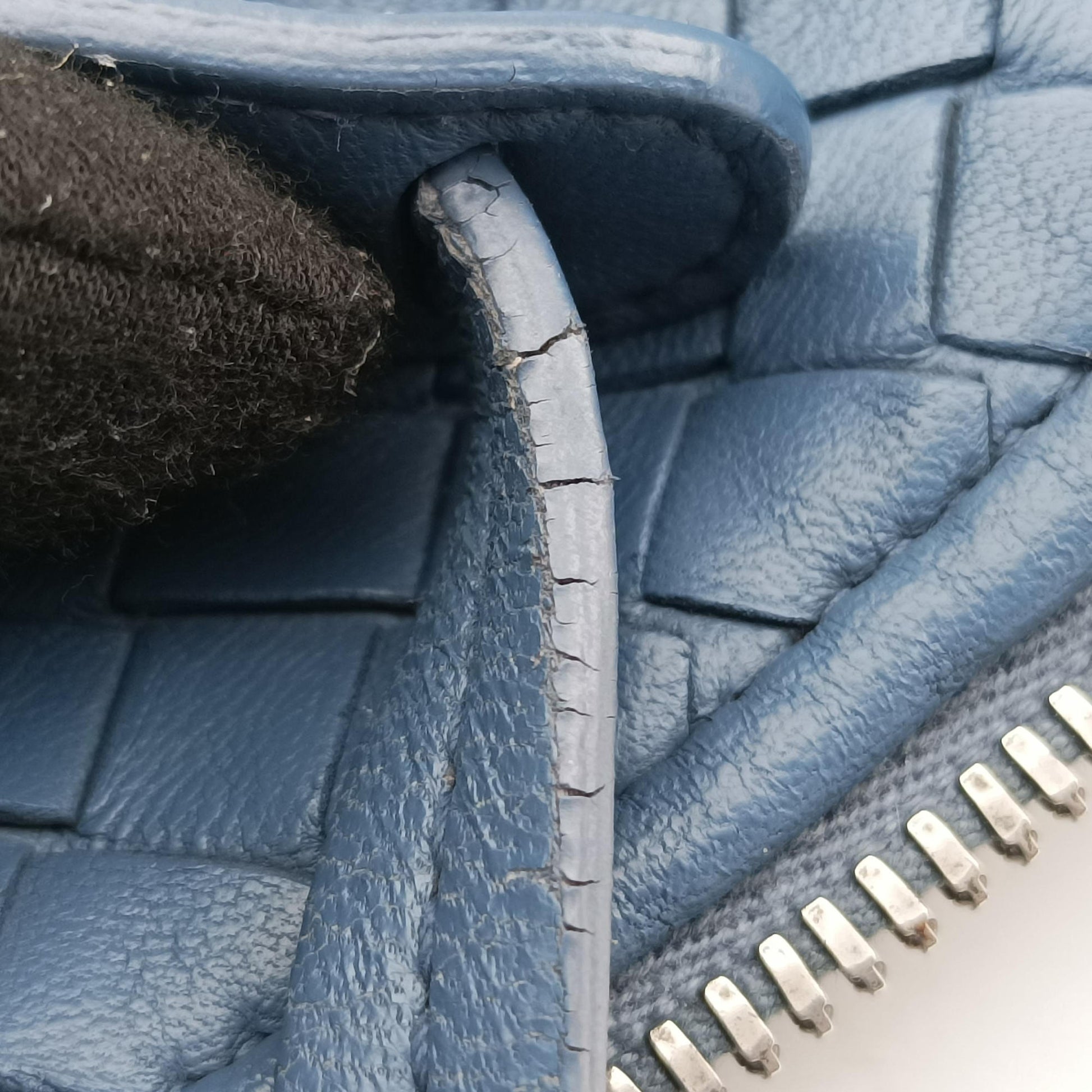 NODINI Intrecciato Blue lambskin B01514424Dノディーニ イントレチャート ブルー ラムスキン B01514424D