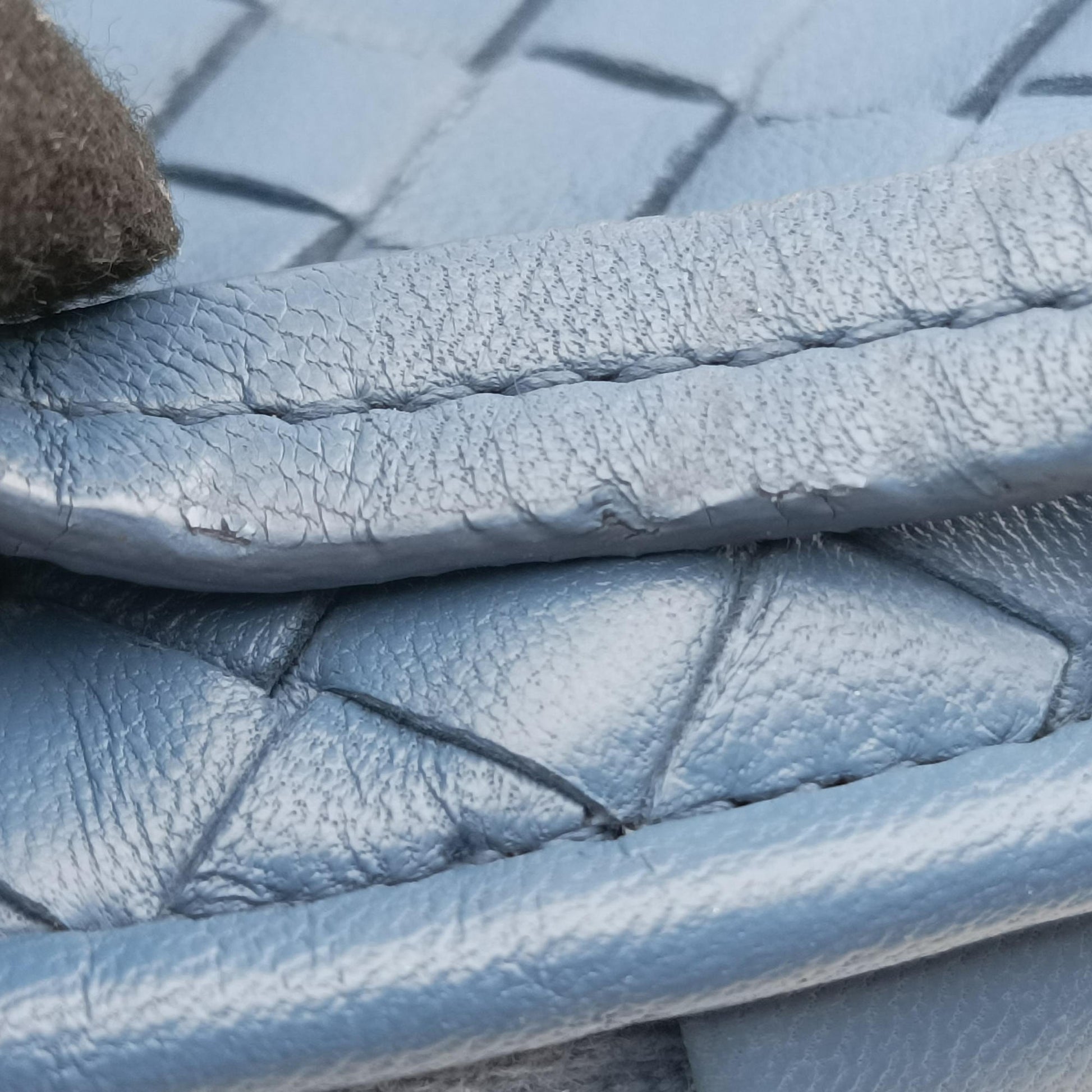 NODINI Intrecciato Blue lambskin B01514424Dノディーニ イントレチャート ブルー ラムスキン B01514424D