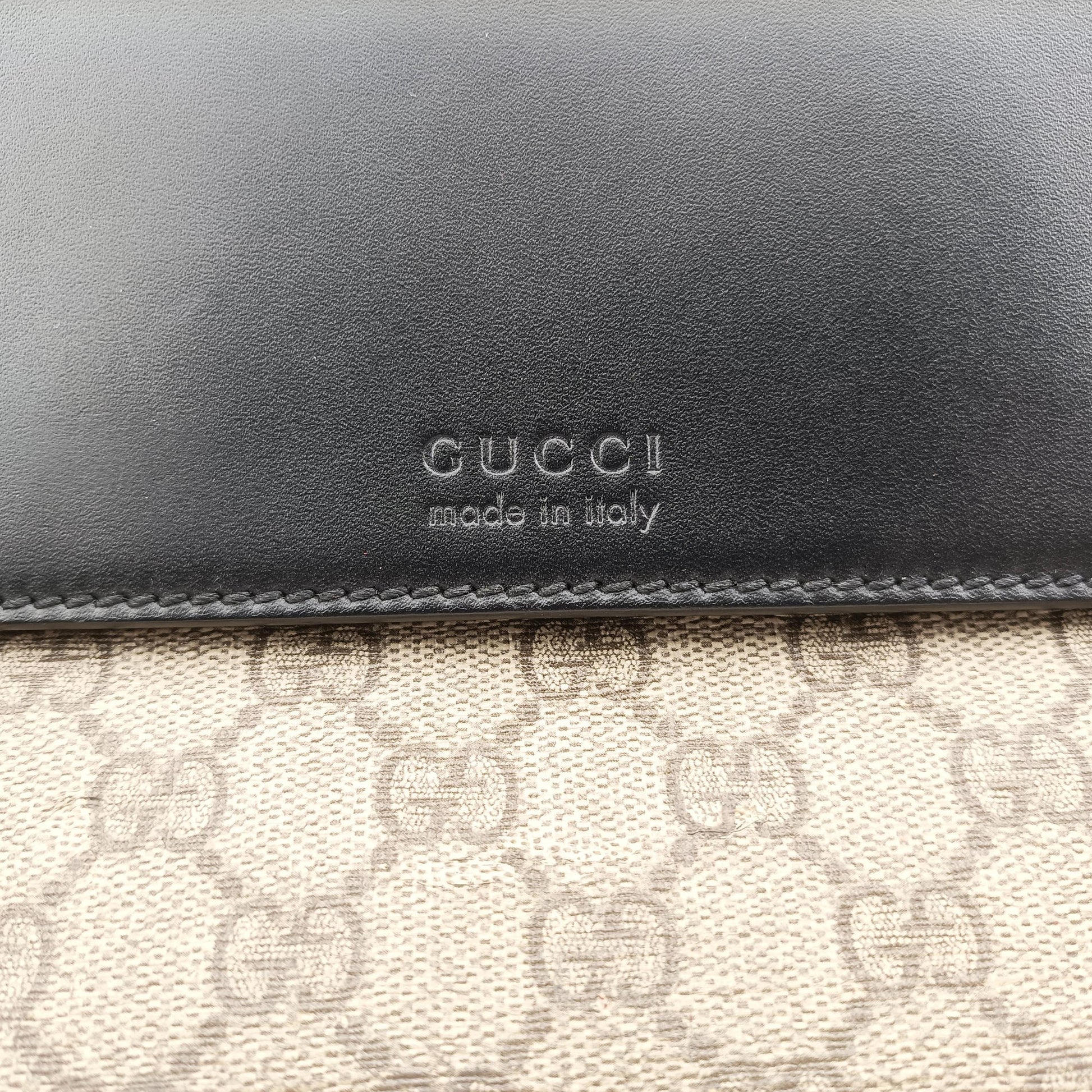 GG Plus GG Supreme Beige×black PVC coated canvas×Leather 406367 H018774868GGプラス GGスプリーム ベージュ×ブラック PVCコーティングキャンバス×レザー 406367 H018774868