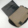 GG Plus GG Supreme Beige×black PVC coated canvas×Leather 406367 H018774868GGプラス GGスプリーム ベージュ×ブラック PVCコーティングキャンバス×レザー 406367 H018774868