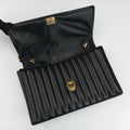 Vara Logo Ribbon Stripe Black Leather AU-21/F164ヴァラ ロゴ リボン ストライプ ブラック レザー AU-21/F164
