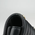 Vara Logo Ribbon Stripe Black Leather AU-21/F164ヴァラ ロゴ リボン ストライプ ブラック レザー AU-21/F164