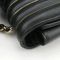 Vara Logo Ribbon Stripe Black Leather AU-21/F164ヴァラ ロゴ リボン ストライプ ブラック レザー AU-21/F164