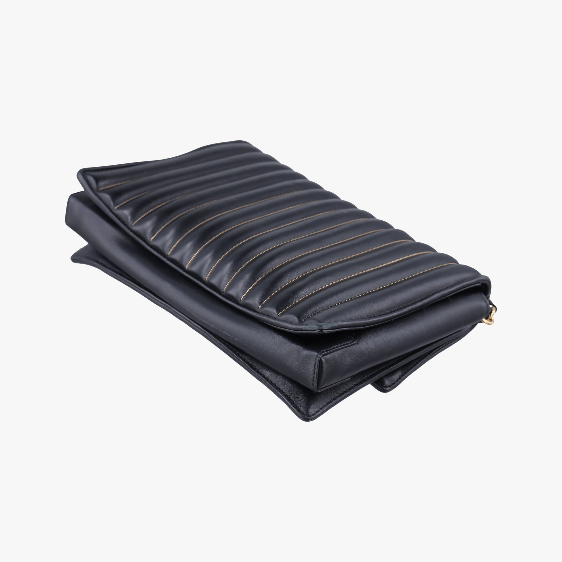 Vara Logo Ribbon Stripe Black Leather AU-21/F164ヴァラ ロゴ リボン ストライプ ブラック レザー AU-21/F164