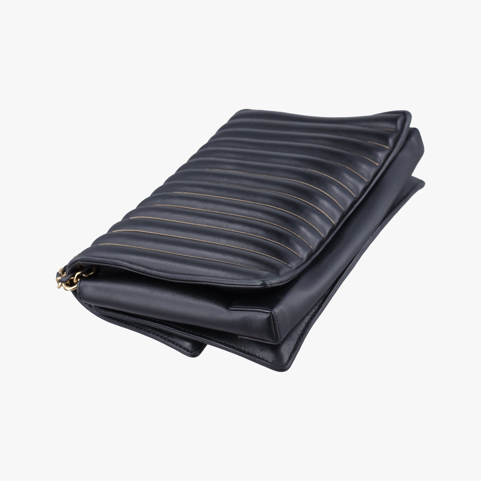Vara Logo Ribbon Stripe Black Leather AU-21/F164ヴァラ ロゴ リボン ストライプ ブラック レザー AU-21/F164