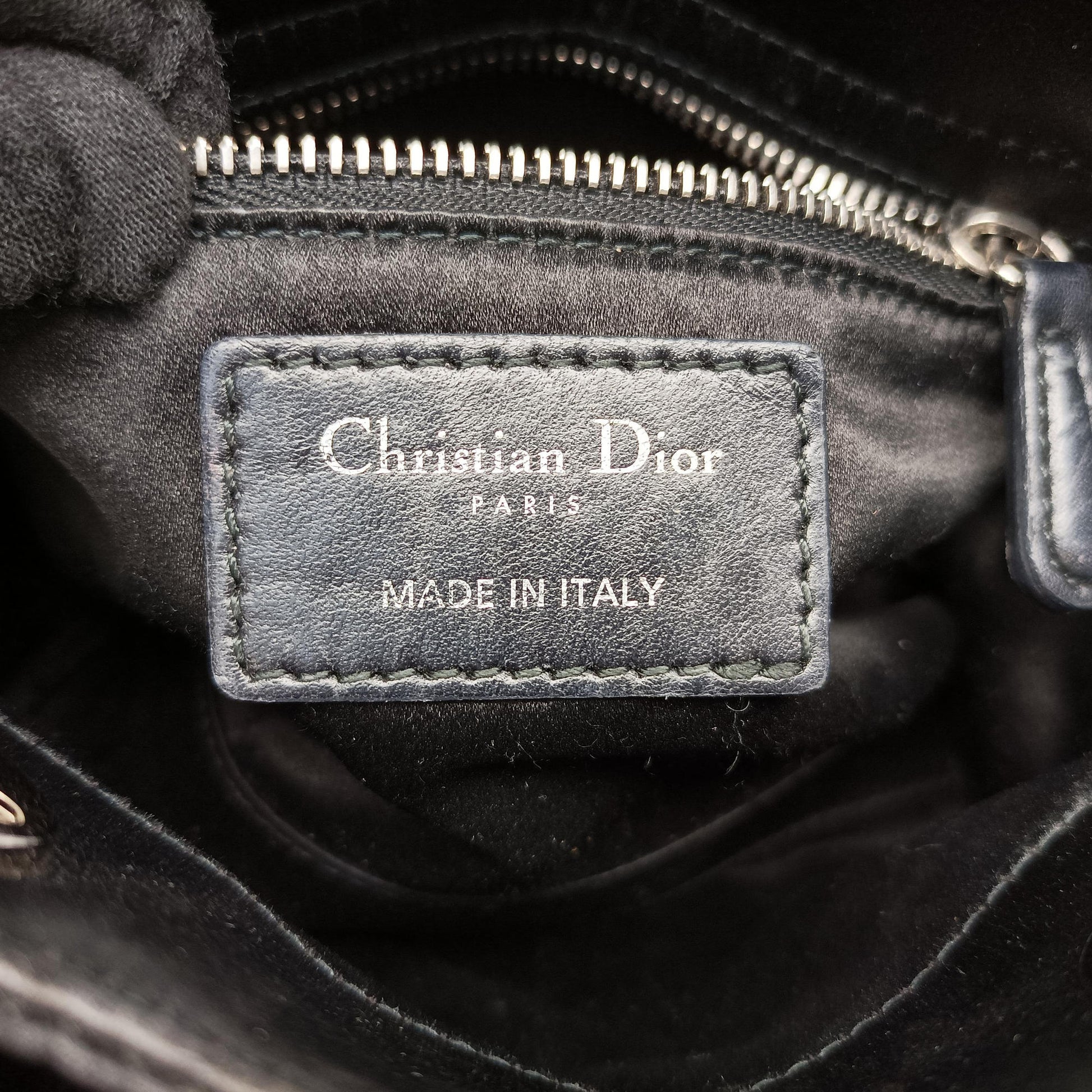 Lady Dior Black Silk 01-RU-0128レディディオール ブラック シルク 01-RU-0128
