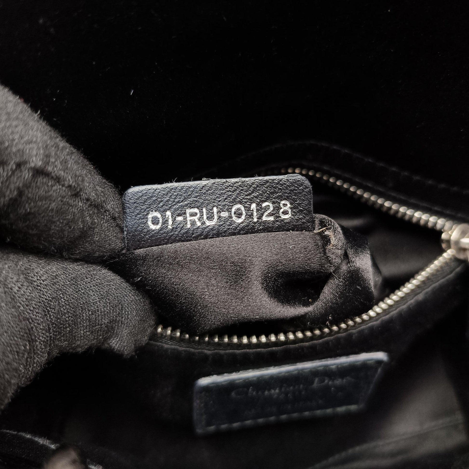 Lady Dior Black Silk 01-RU-0128レディディオール ブラック シルク 01-RU-0128