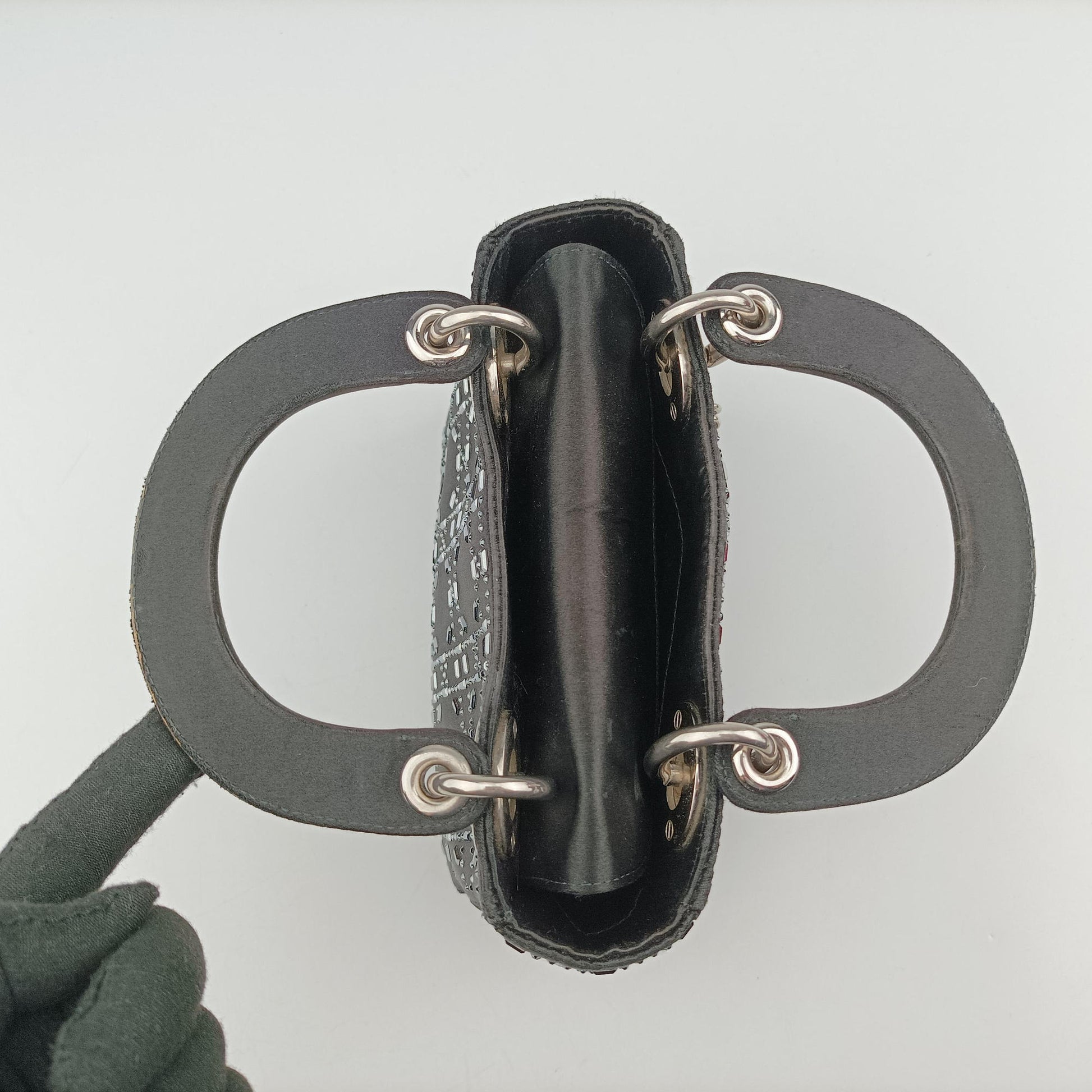 Lady Dior Black Silk 01-RU-0128レディディオール ブラック シルク 01-RU-0128