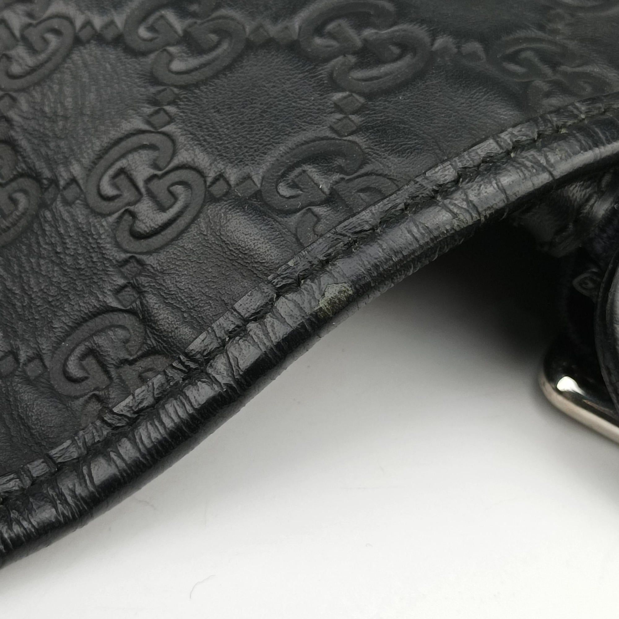 Guccissima Rubber Messenger Black Leather 246067 B010554306グッチシマ メッセンジャー ブラック レザー 246067 B010554306