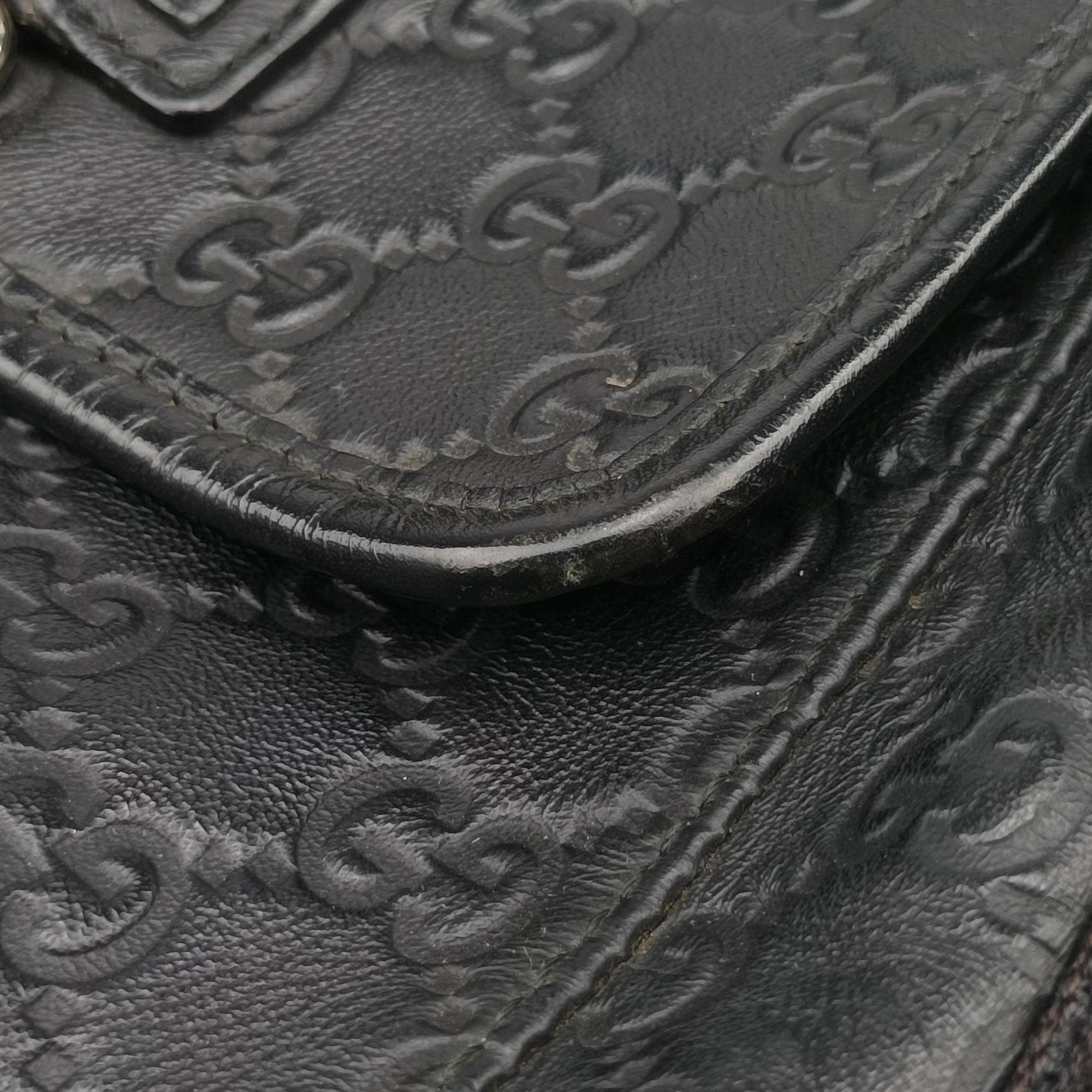 Guccissima Rubber Messenger Black Leather 246067 B010554306グッチシマ メッセンジャー ブラック レザー 246067 B010554306