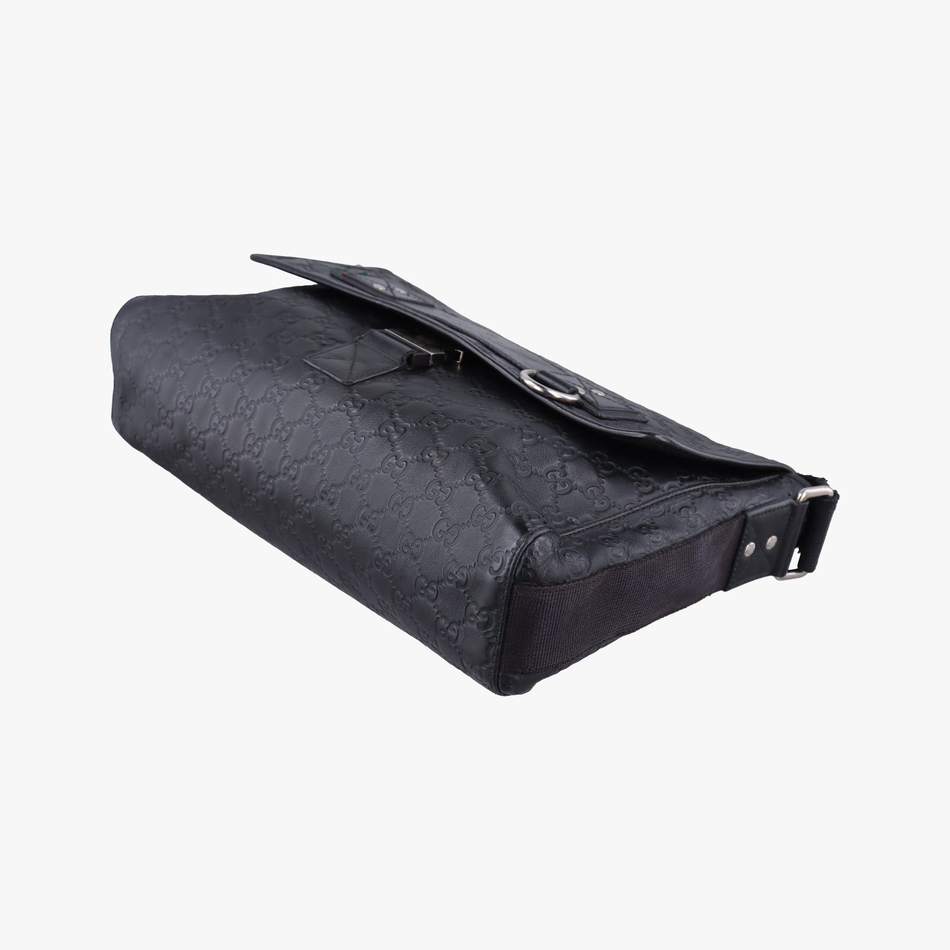 Guccissima Rubber Messenger Black Leather 246067 B010554306グッチシマ メッセンジャー ブラック レザー 246067 B010554306