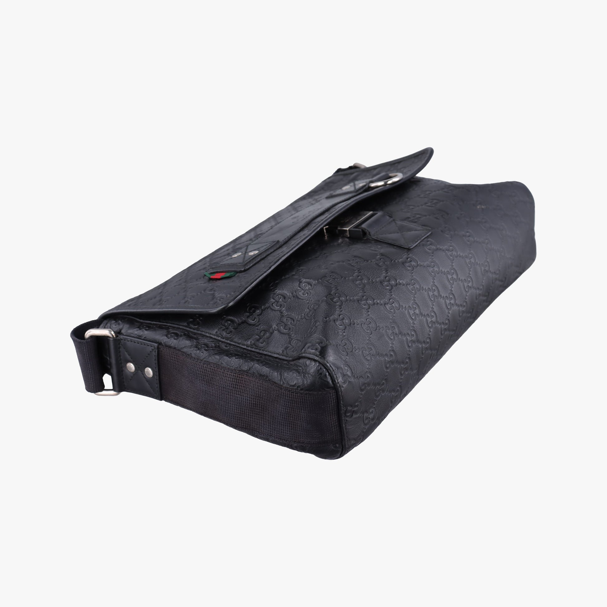 Guccissima Rubber Messenger Black Leather 246067 B010554306グッチシマ メッセンジャー ブラック レザー 246067 B010554306