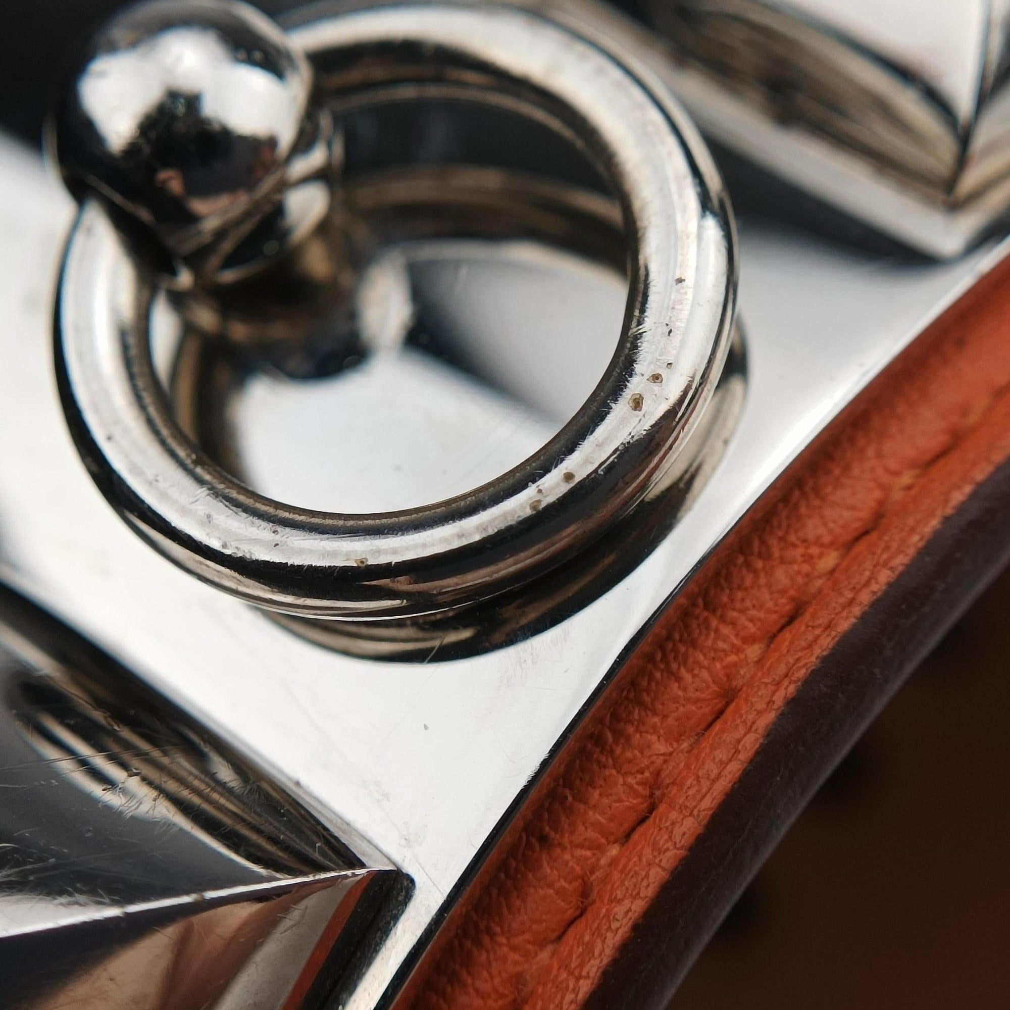 Collier de chien Orange×silver Leather×GP S ▢O Rコリエ ド シアン オレンジ×シルバー レザー×GP S ▢O R