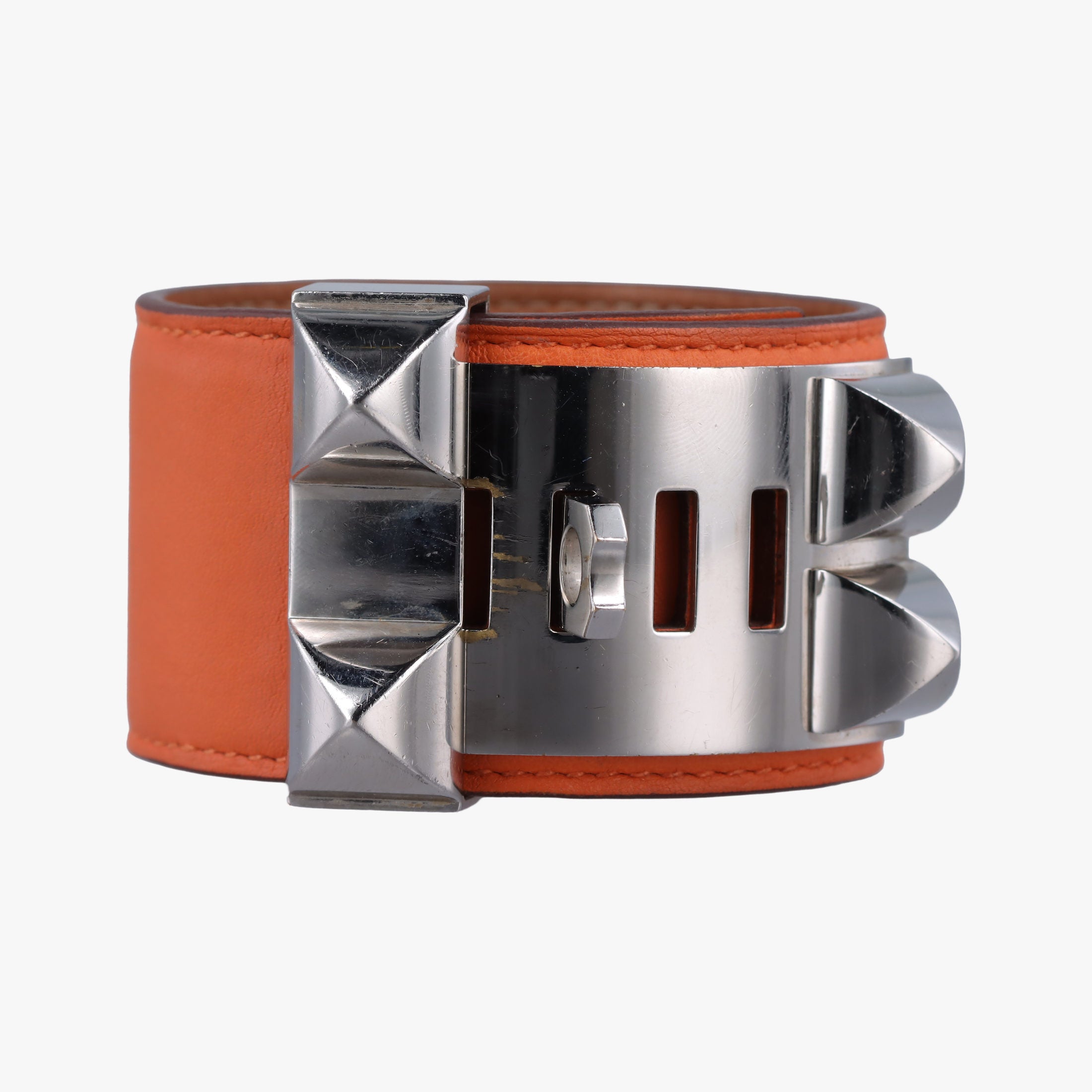 Collier de chien Orange×silver Leather×GP S ▢O Rコリエ ド シアン オレンジ×シルバー レザー×GP S ▢O R