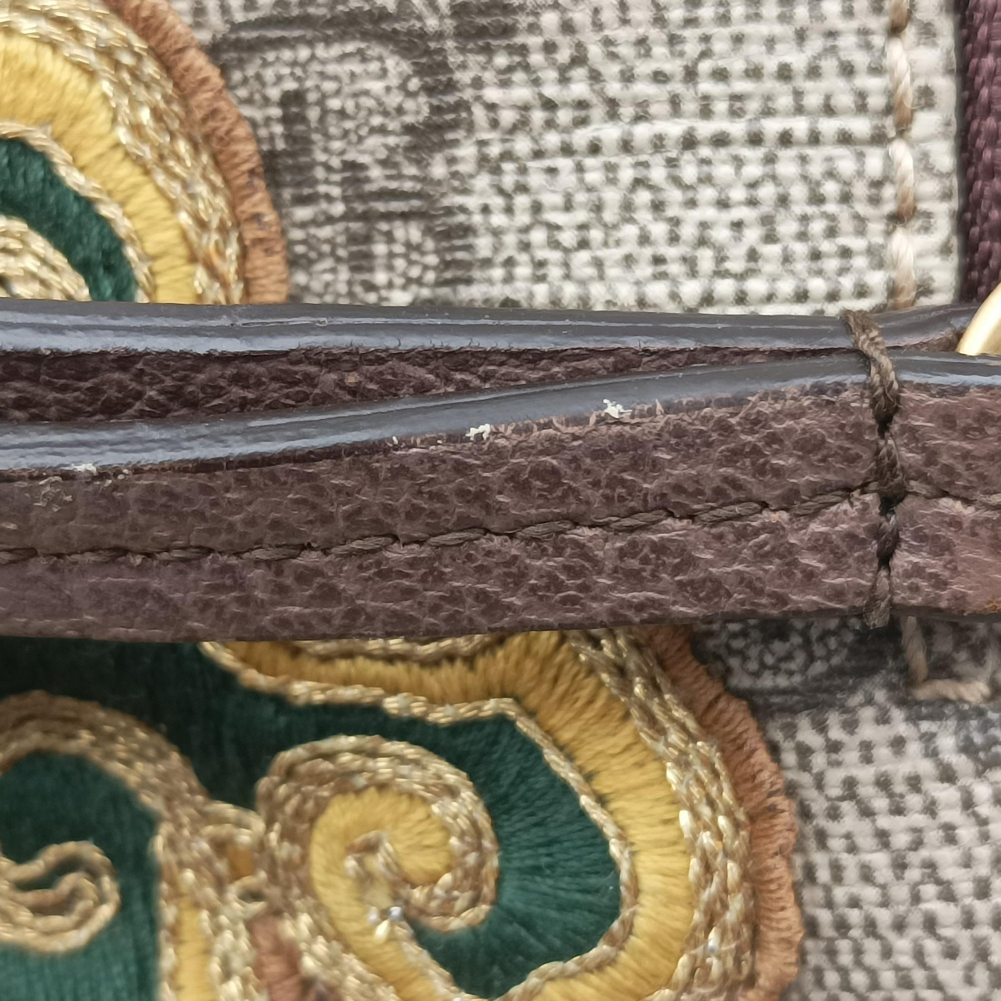 GG Supreme Courrier Brown×multicolor PVC coated canvas 529711 F026899722GGスプリーム クーリエ UFOワッペン ブラウン×マルチカラー PVCコーティングキャンバス 529711 F026899722