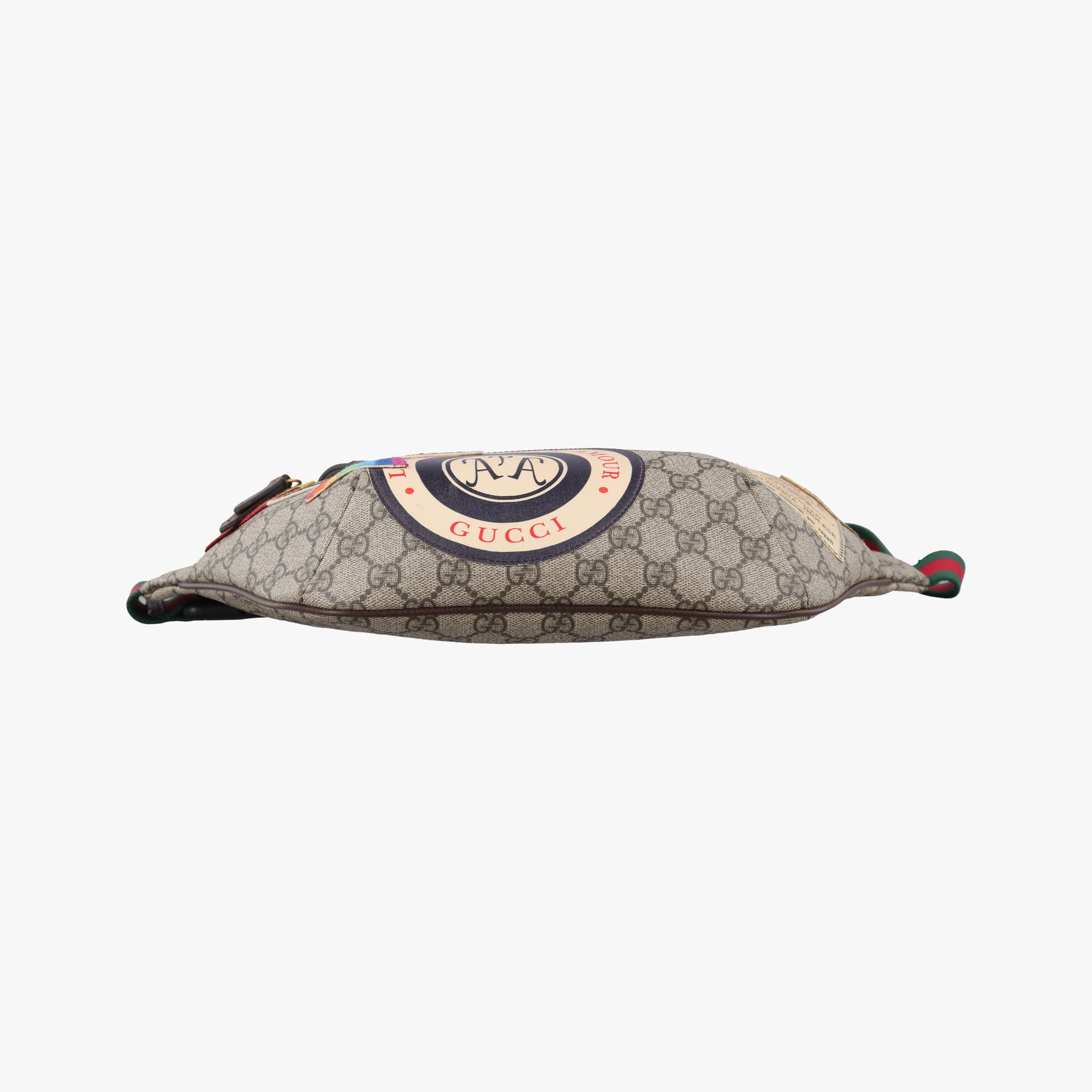 GG Supreme Courrier Brown×multicolor PVC coated canvas 529711 F026899722GGスプリーム クーリエ UFOワッペン ブラウン×マルチカラー PVCコーティングキャンバス 529711 F026899722