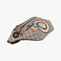 GG Supreme Courrier Brown×multicolor PVC coated canvas 529711 F026899722GGスプリーム クーリエ UFOワッペン ブラウン×マルチカラー PVCコーティングキャンバス 529711 F026899722