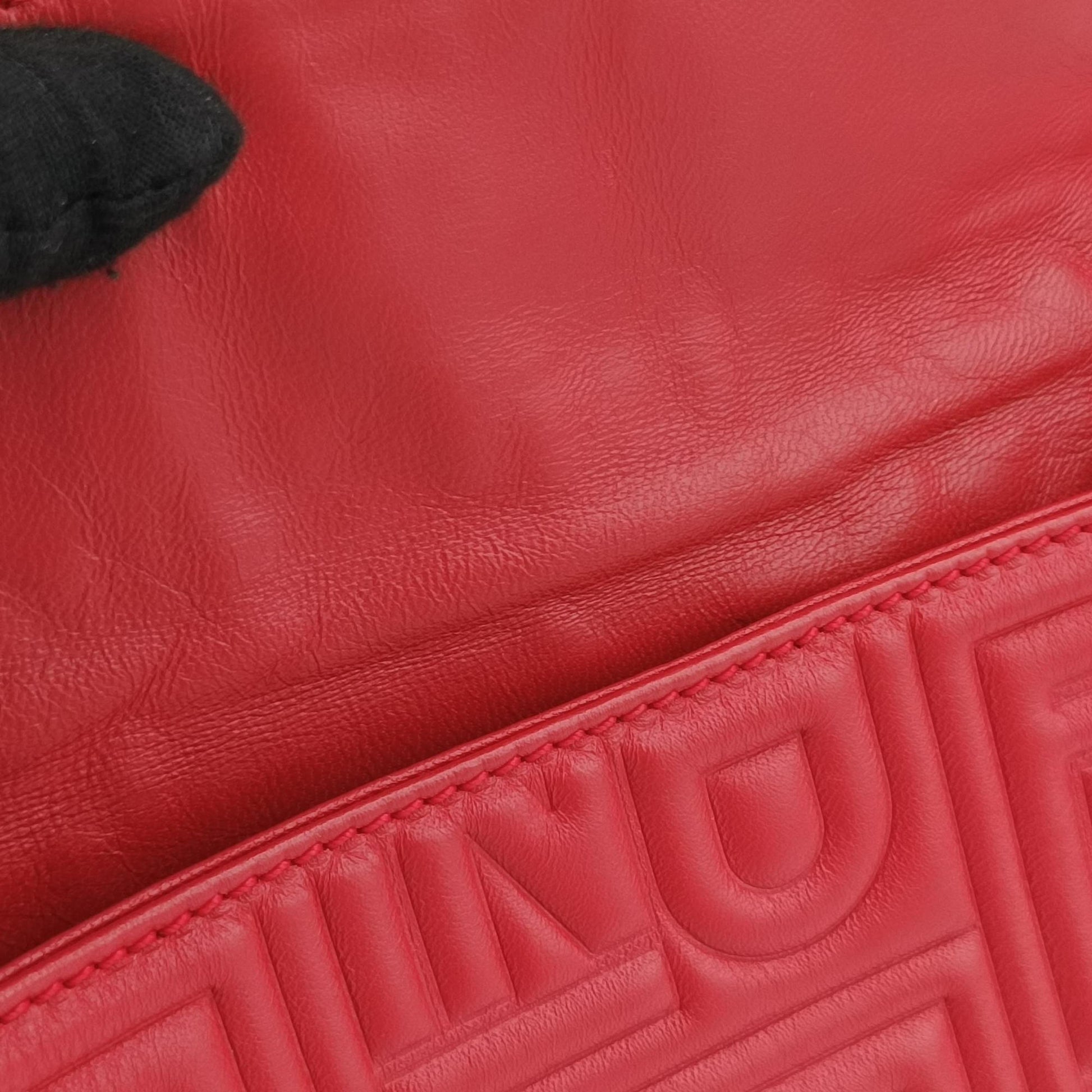 BAGUETTE Red Leather 8BK060 2415-8BK060-YME-088マンマバケット レッド レザー 8BK060 2415-8BK060-YME-088