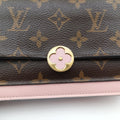 Portefeuille FLORE Chain brown×ROSE BALLERIN Monogram Canvas×calf leather M67405 SP4129ポルトフォイユ フロール チェーン モノグラム/ブラウン×ローズバレリーヌ モノグラムキャンバス×カーフレザー M67405 SP4129