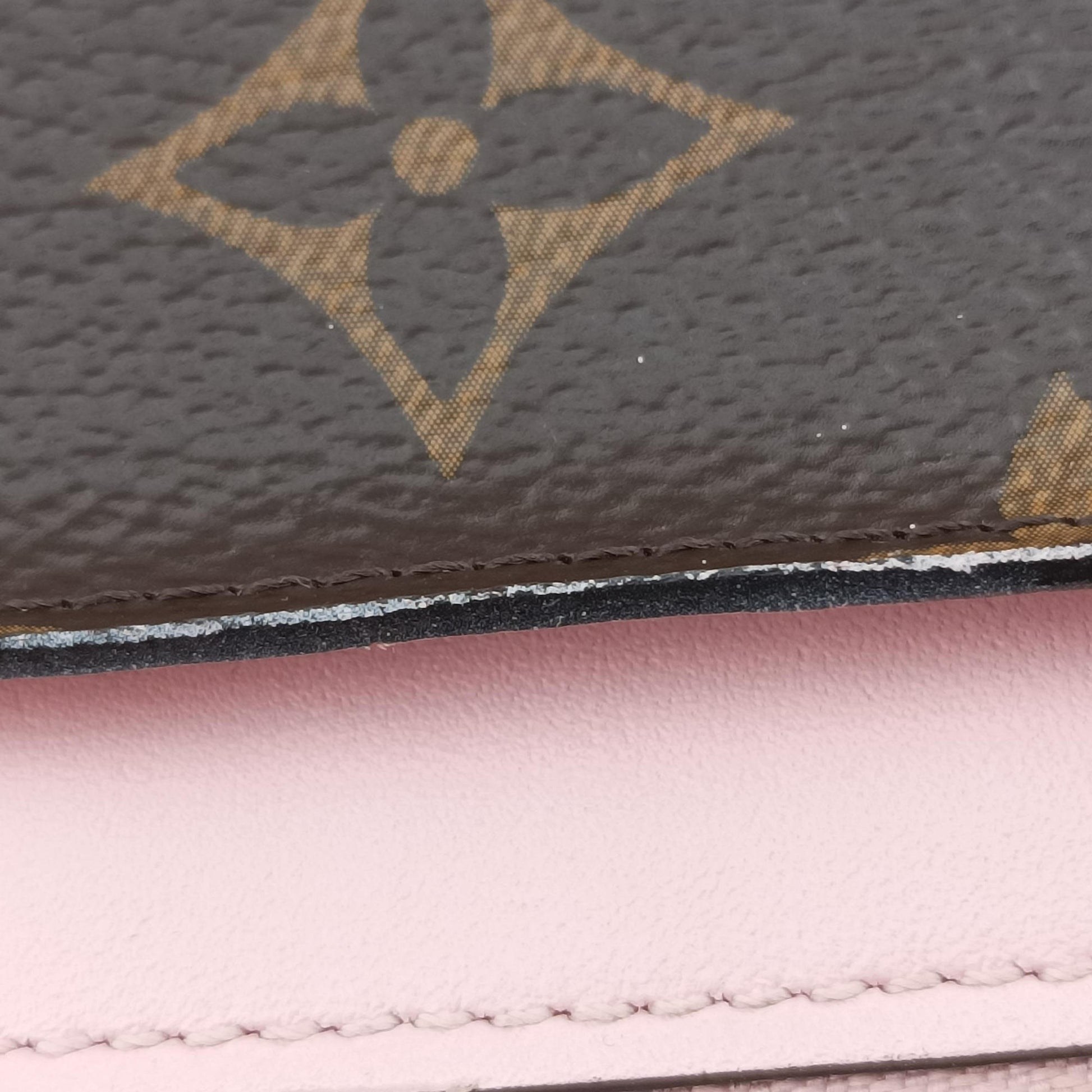 Portefeuille FLORE Chain brown×ROSE BALLERIN Monogram Canvas×calf leather M67405 SP4129ポルトフォイユ フロール チェーン モノグラム/ブラウン×ローズバレリーヌ モノグラムキャンバス×カーフレザー M67405 SP4129