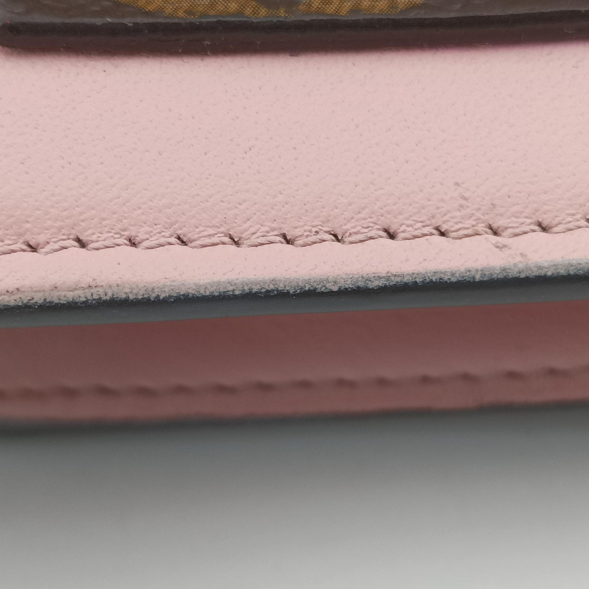 Portefeuille FLORE Chain brown×ROSE BALLERIN Monogram Canvas×calf leather M67405 SP4129ポルトフォイユ フロール チェーン モノグラム/ブラウン×ローズバレリーヌ モノグラムキャンバス×カーフレザー M67405 SP4129