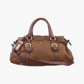 Tessuto Nappa Gaufre Satchel Rovere Brown nylon×Leather 158テスート ナッパ ゴーフル サッチェル ローヴェレ ブラウン ナイロン×レザー 158