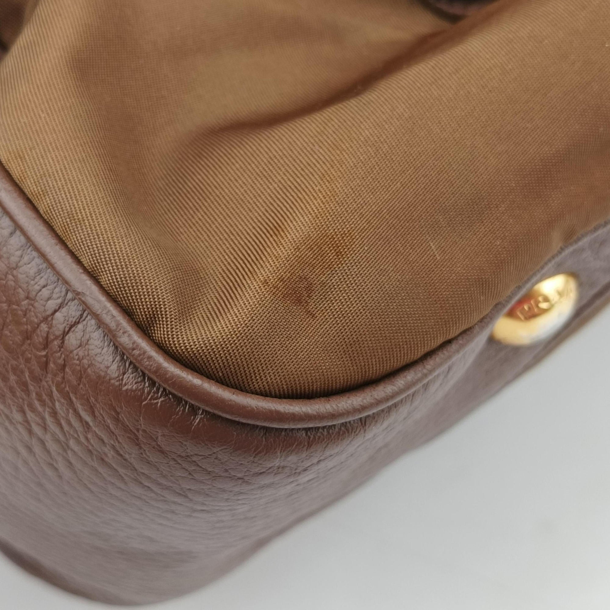 Tessuto Nappa Gaufre Satchel Rovere Brown nylon×Leather 158テスート ナッパ ゴーフル サッチェル ローヴェレ ブラウン ナイロン×レザー 158
