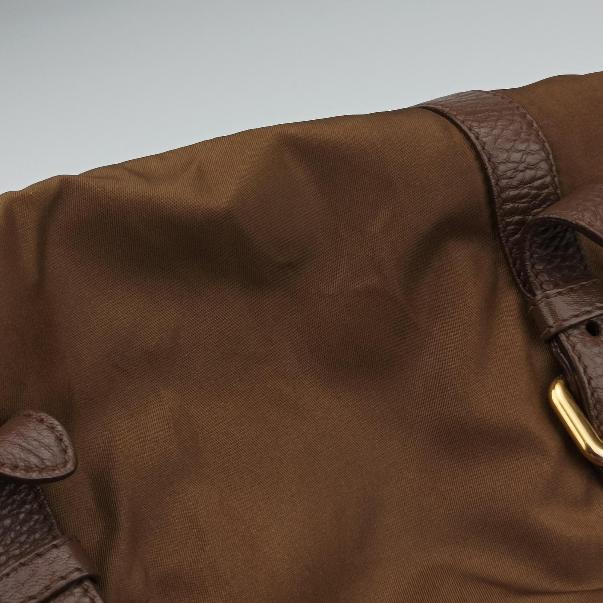Tessuto Nappa Gaufre Satchel Rovere Brown nylon×Leather 158テスート ナッパ ゴーフル サッチェル ローヴェレ ブラウン ナイロン×レザー 158